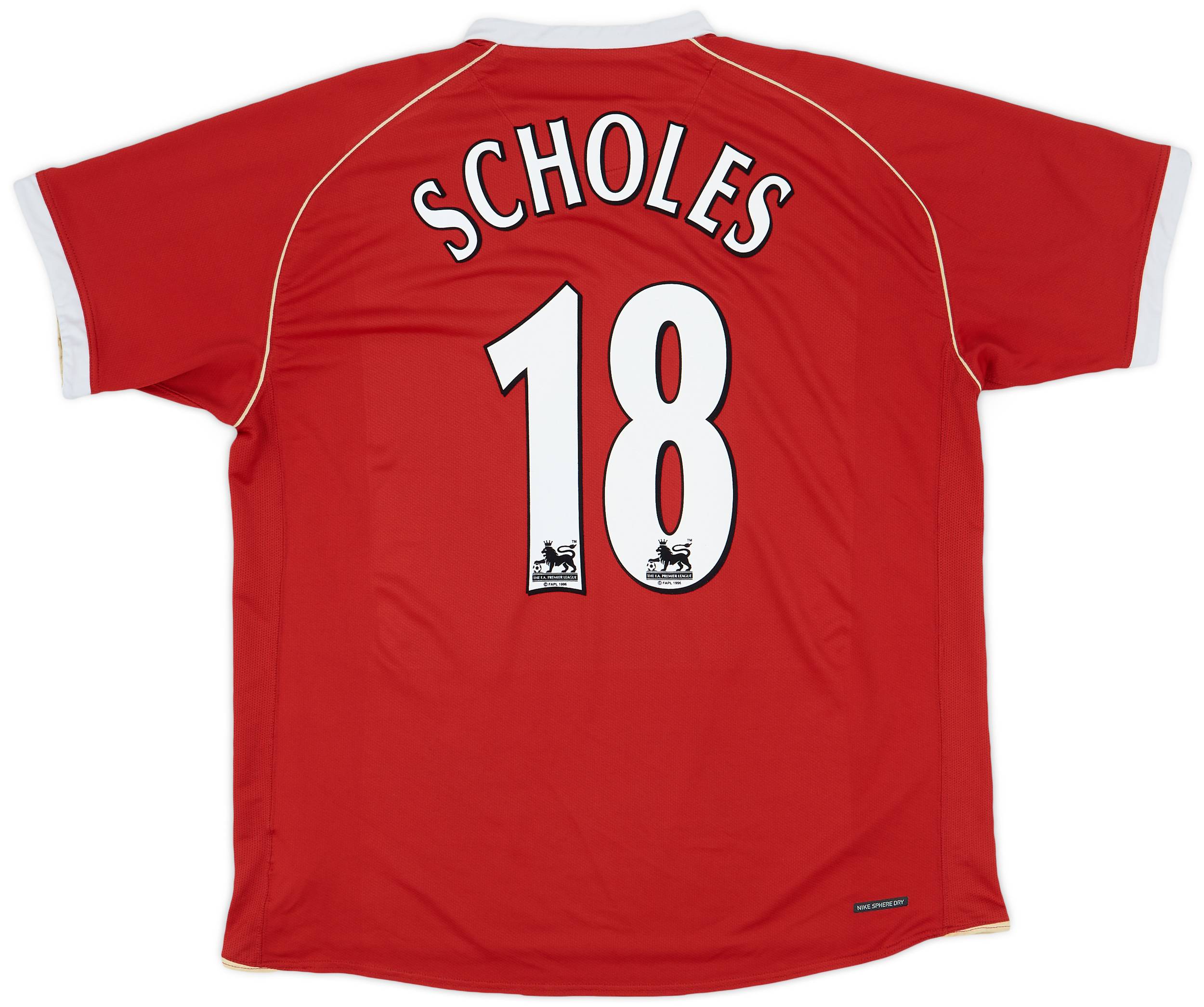 2006-07 Manchester United Home Shirt Scholes #18 - 5/10 - (XXL)