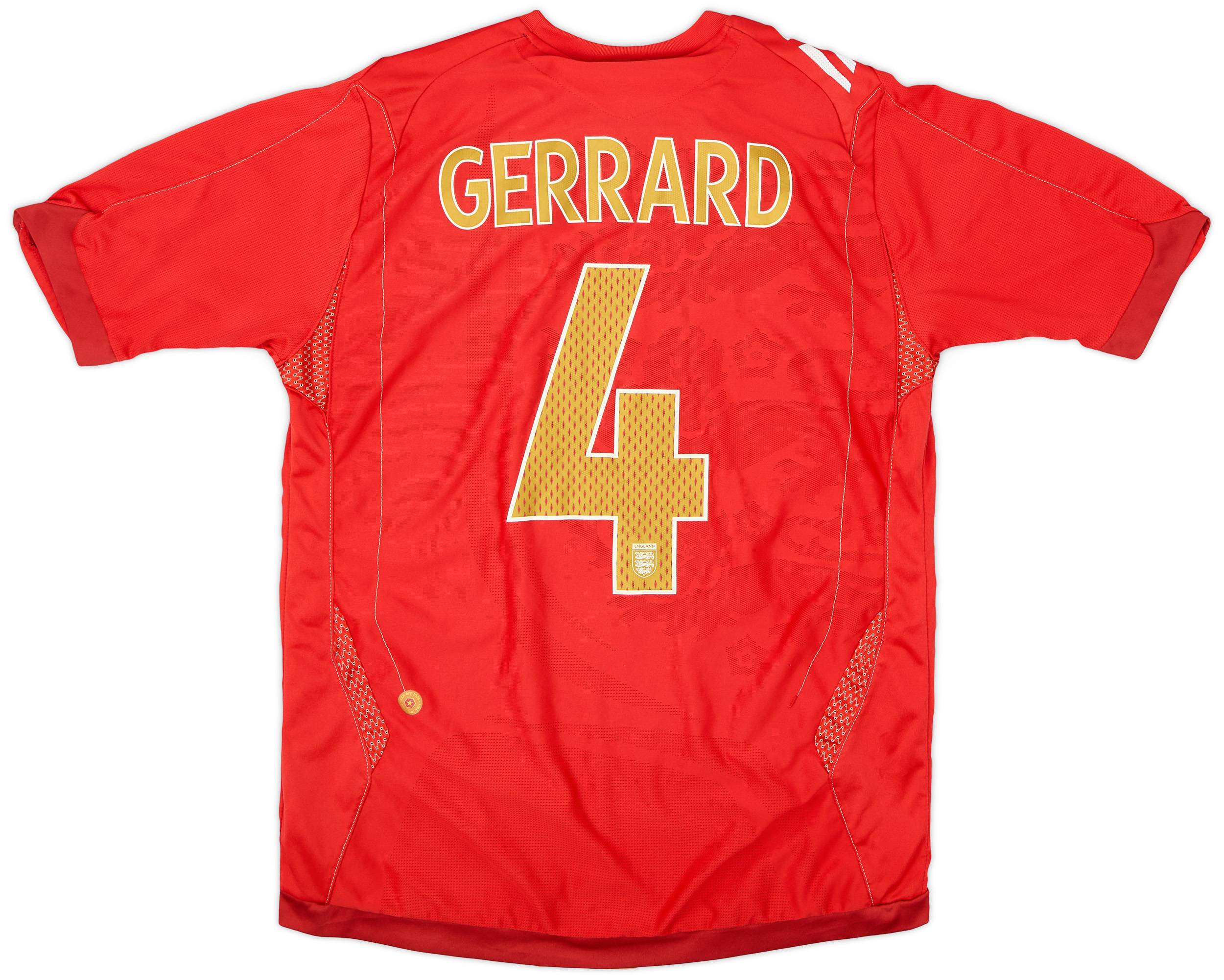 2006-08 England Away Shirt Gerrard #4 - 9/10 - (M)