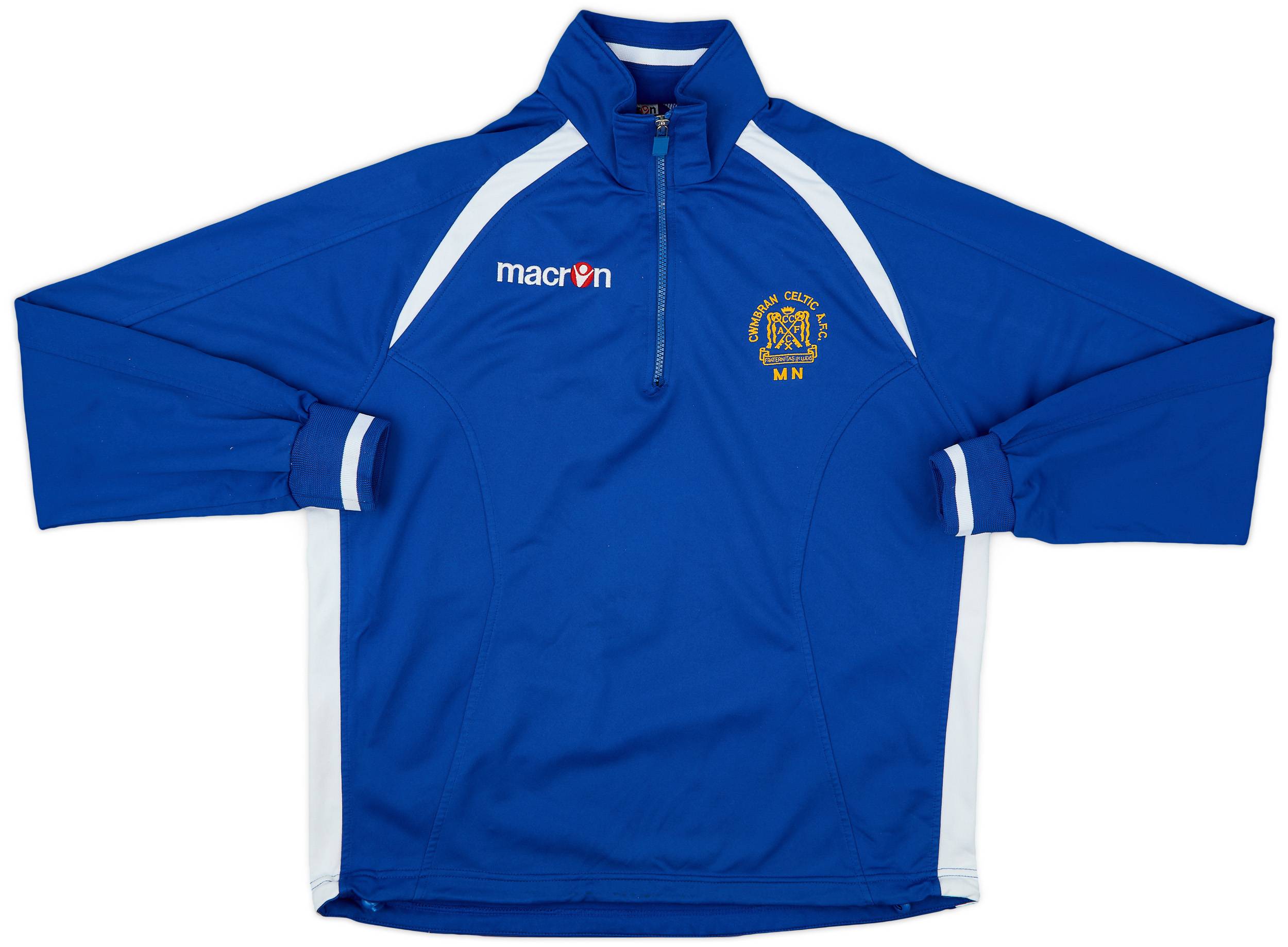 2000s Cwmbran Celtic Macron Staff Issue 1/4 Zip Drill Top 'MN' - 7/10 - (M)