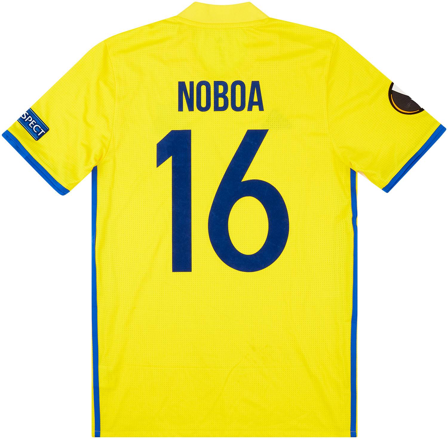 2016-17 FC Rostov Match Issue Europa League Home Shirt Noboa #16 (v Manchester United)