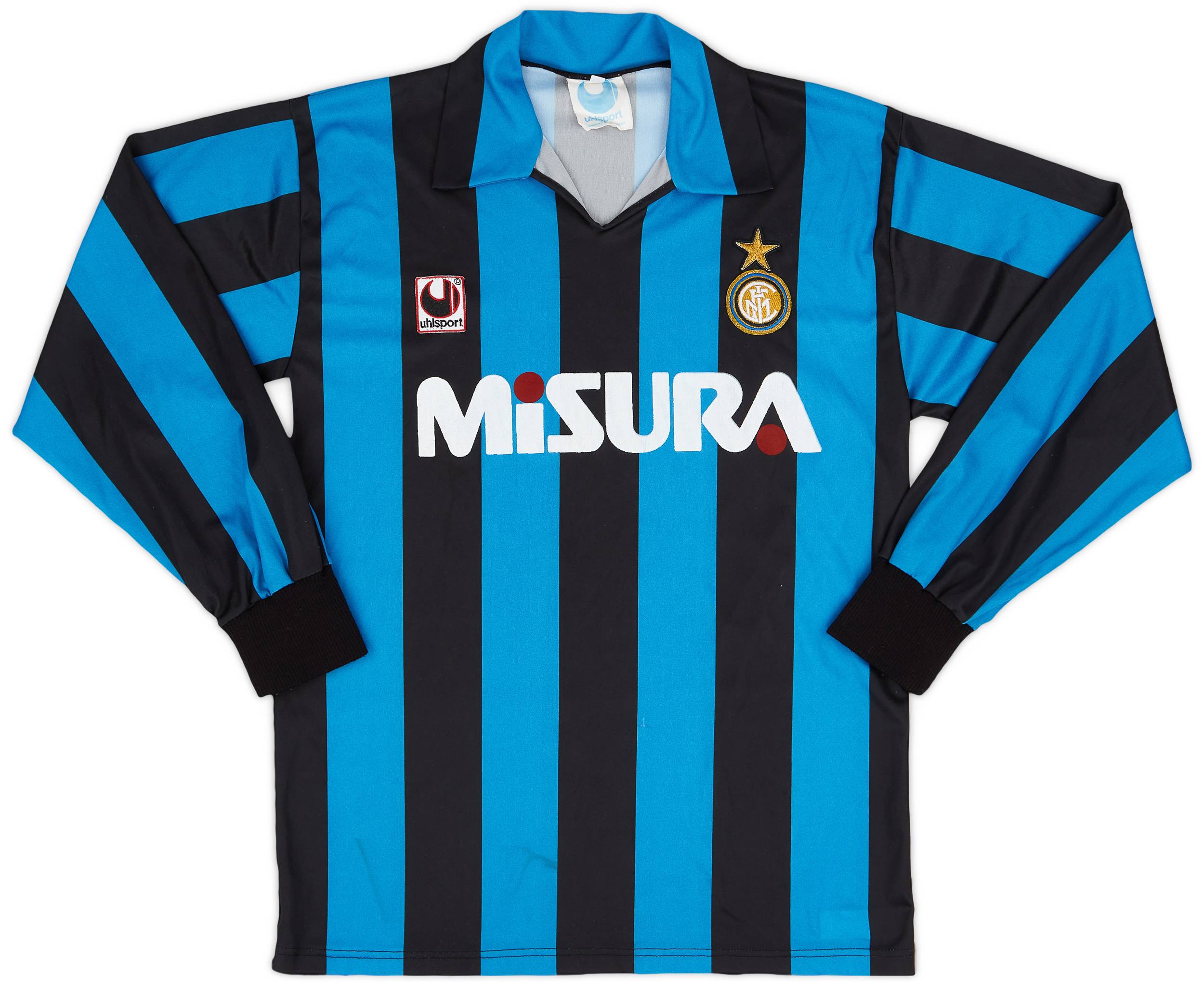 1989-90 Inter Milan Home L/S Shirt - 7/10 - (M)
