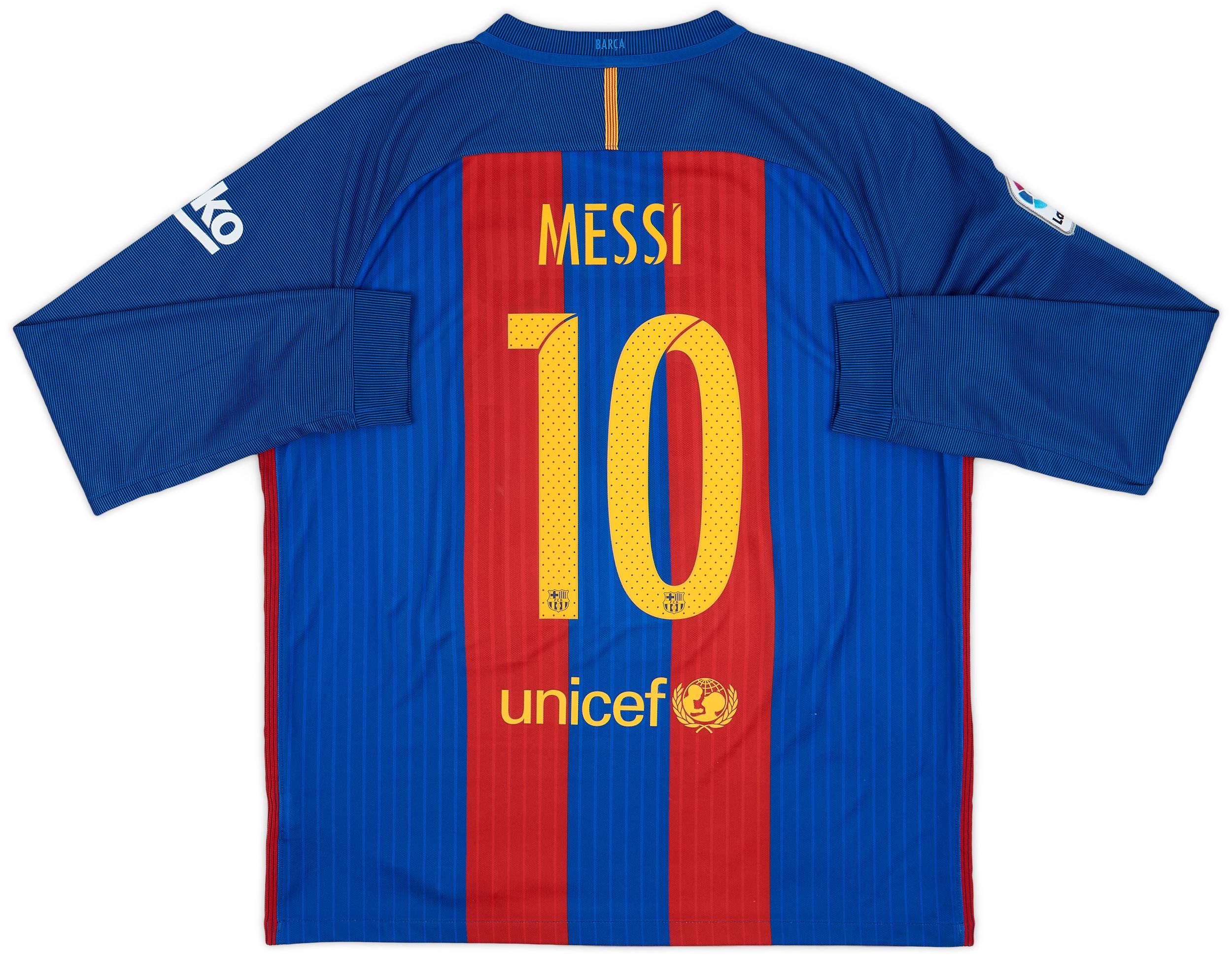 2016-17 Barcelona Home L/S Shirt Messi #10 - 9/10 - (XL)