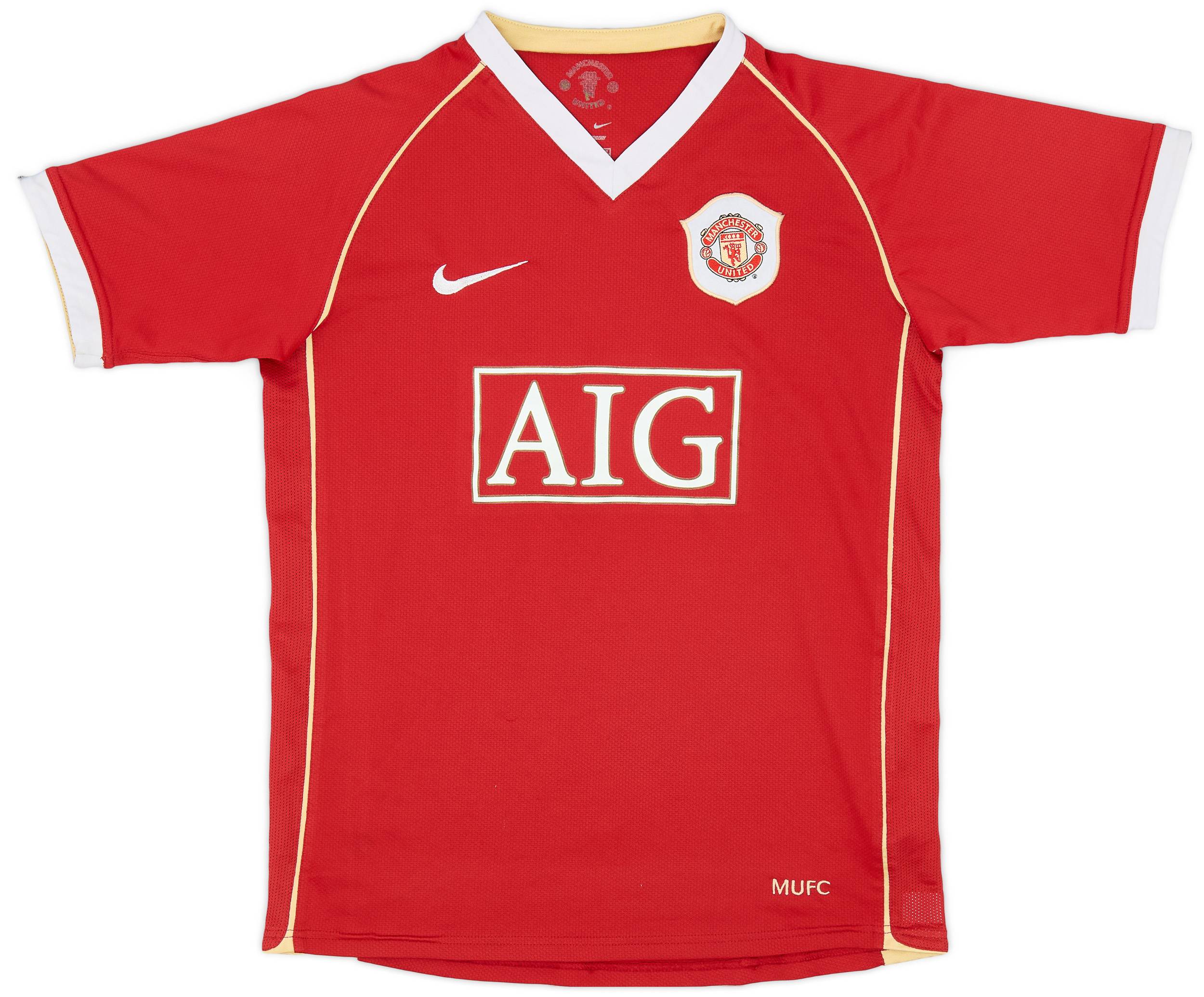 2006-07 Manchester United Home Shirt - 8/10 - (L.Boys)
