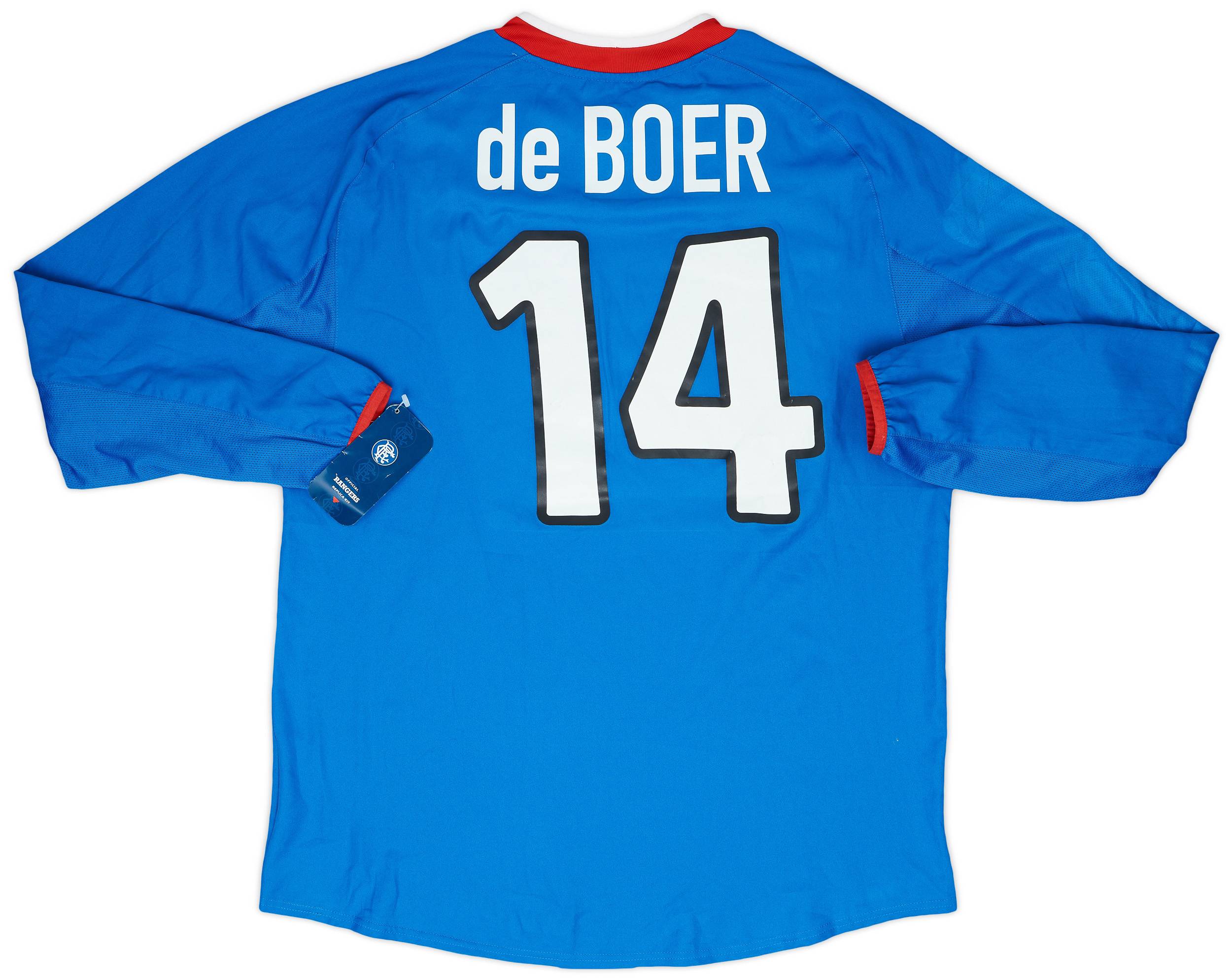 2003-04 Rangers Player Issue Champions League Home Shirt de Boer #14