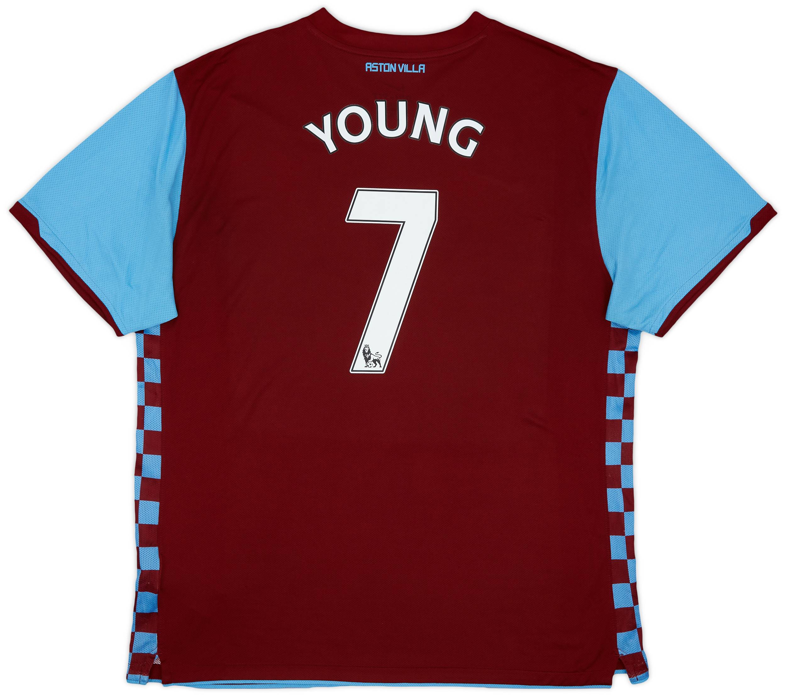 2010-11 Aston Villa Home Shirt Young #7 - 7/10 - (XXL)