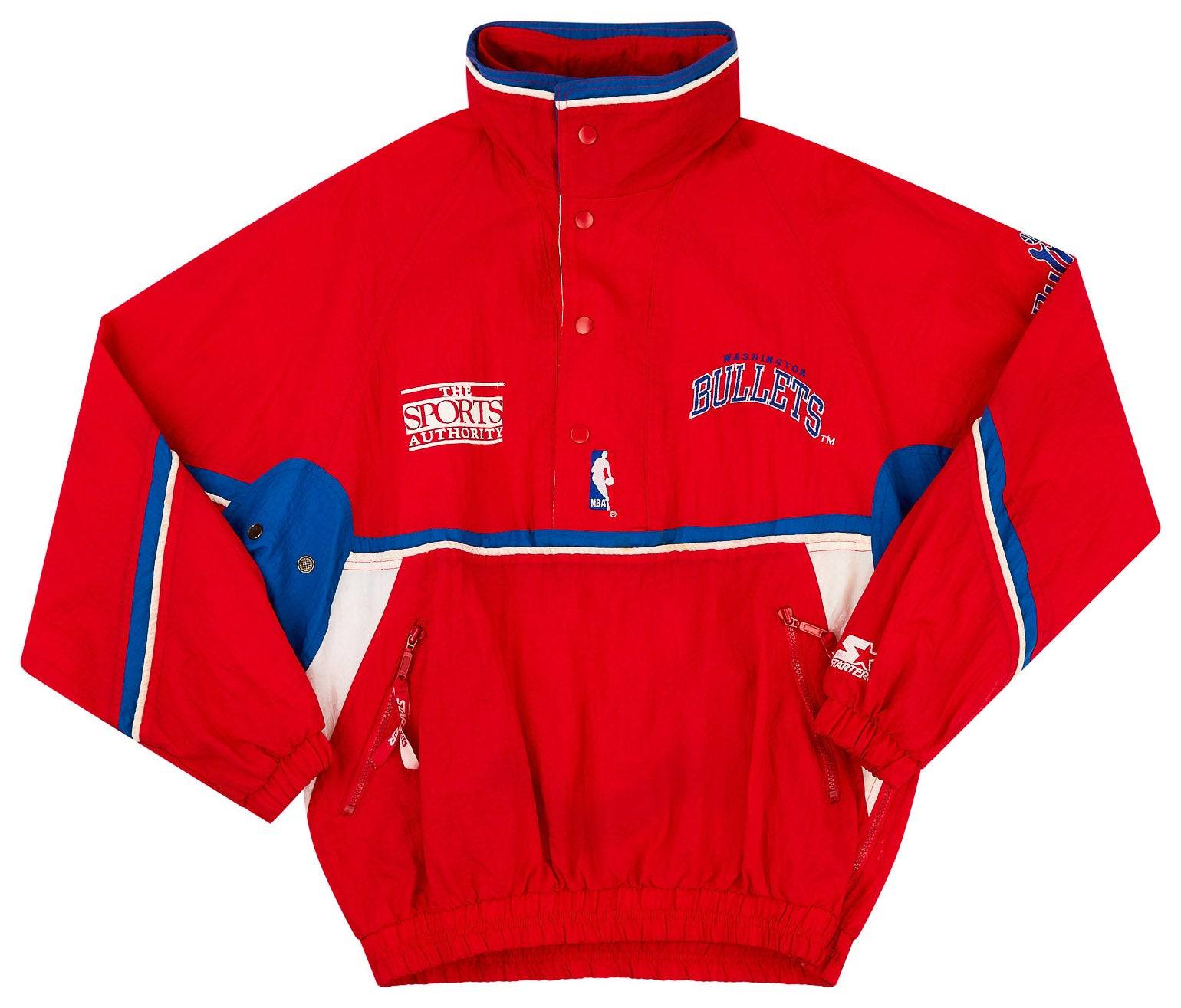 1990 97 Washington Bullets Starter 1 2 Zip Rain Jacket M