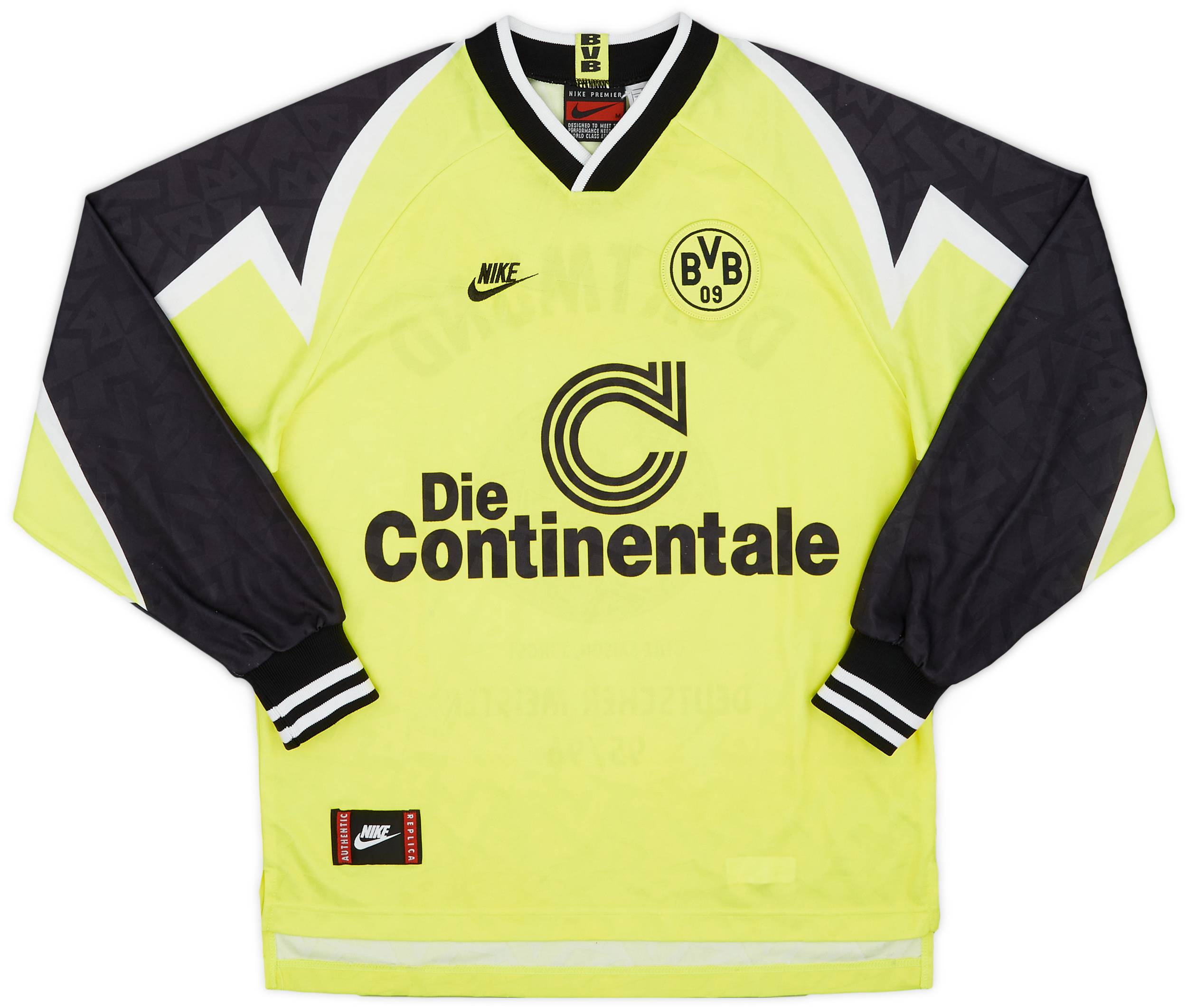 1995-96 Borussia Dortmund 'Deutscher Meister' Home L/S Shirt - 9/10 - (M)
