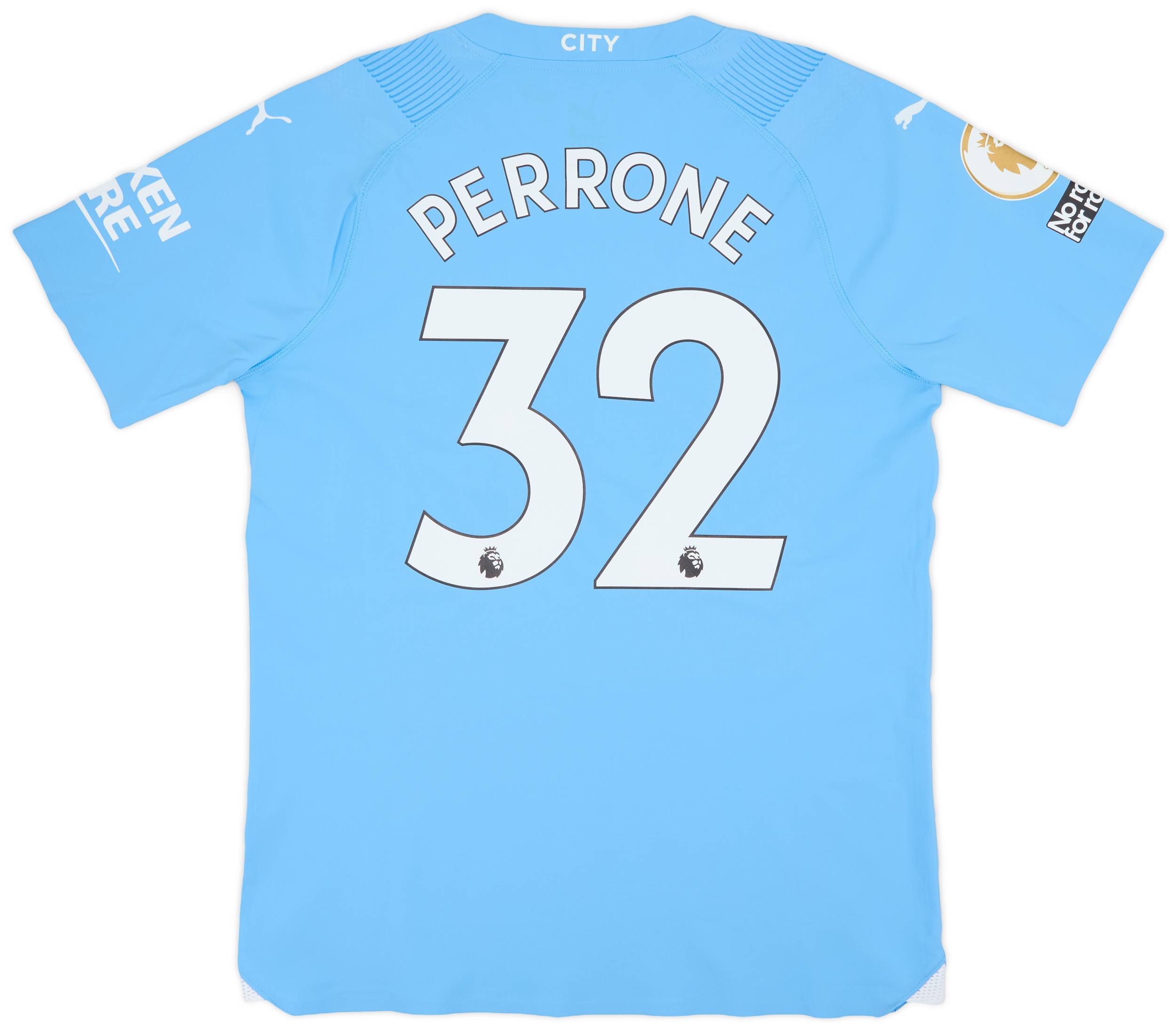 2023-24 Manchester City Match Issue Home Shirt Perrone #32