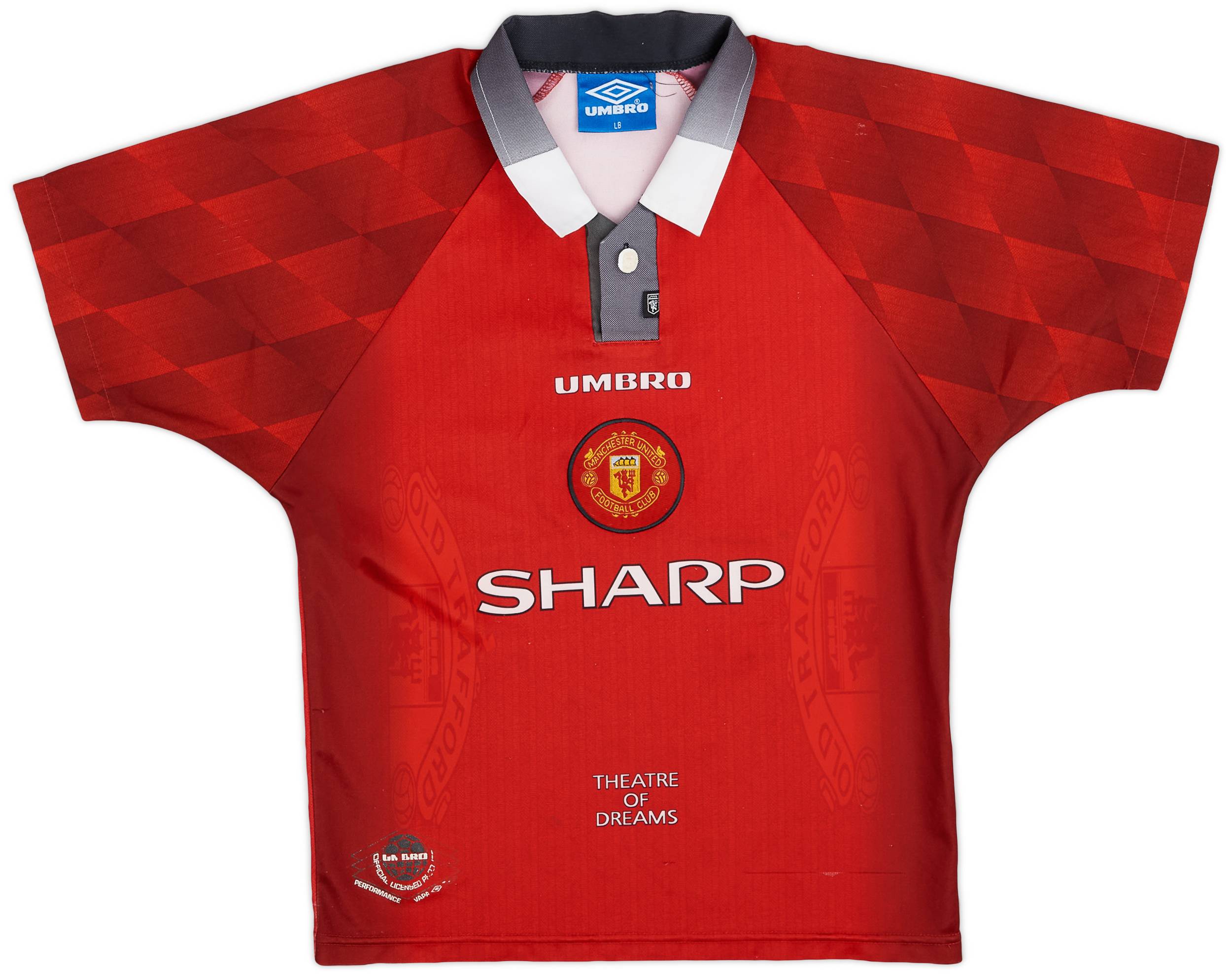 1996-98 Manchester United Home Shirt - 8/10 - (L.Boys)