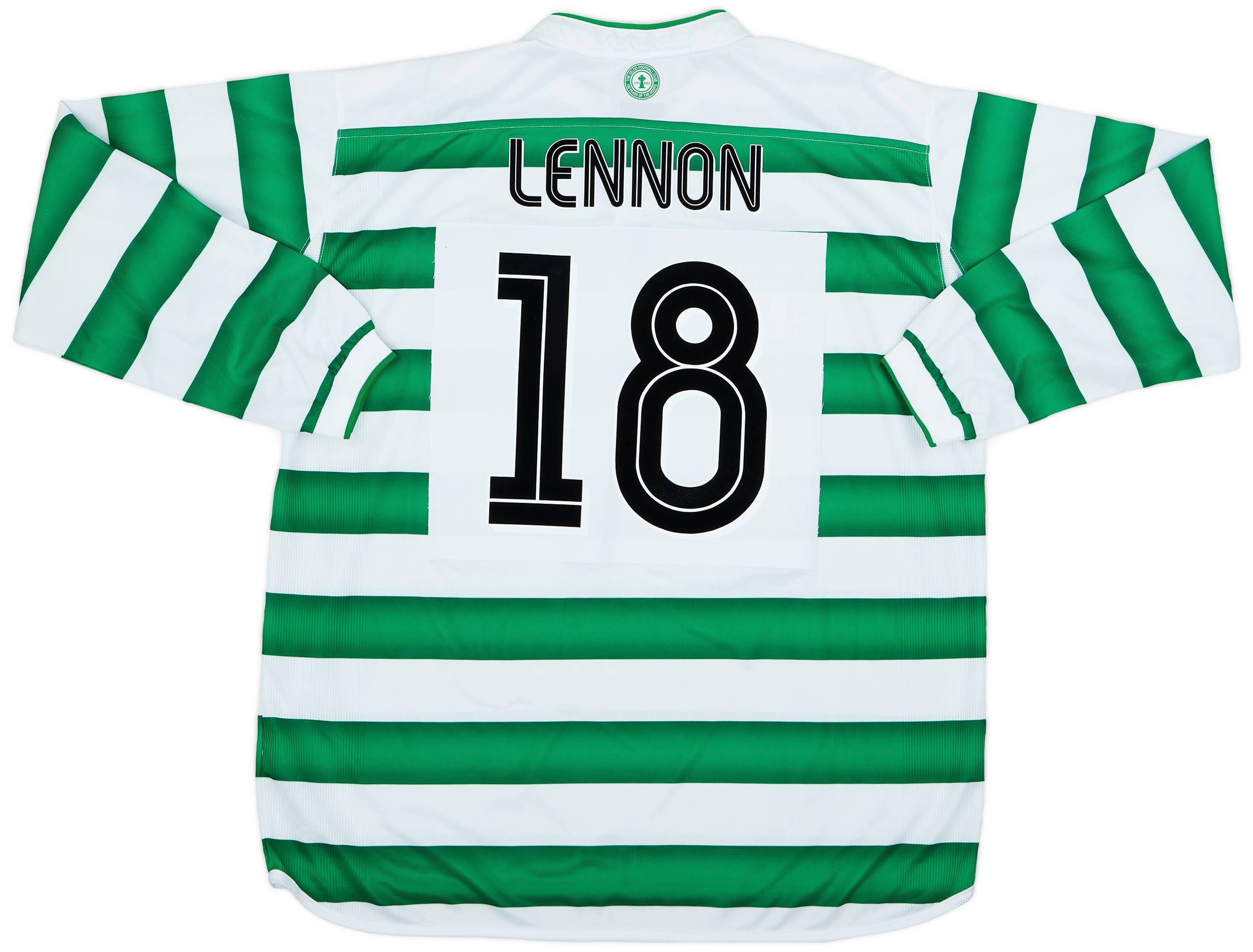 2003-04 Celtic Home L/S Shirt Lennon #18 - 9/10 - (XXL)