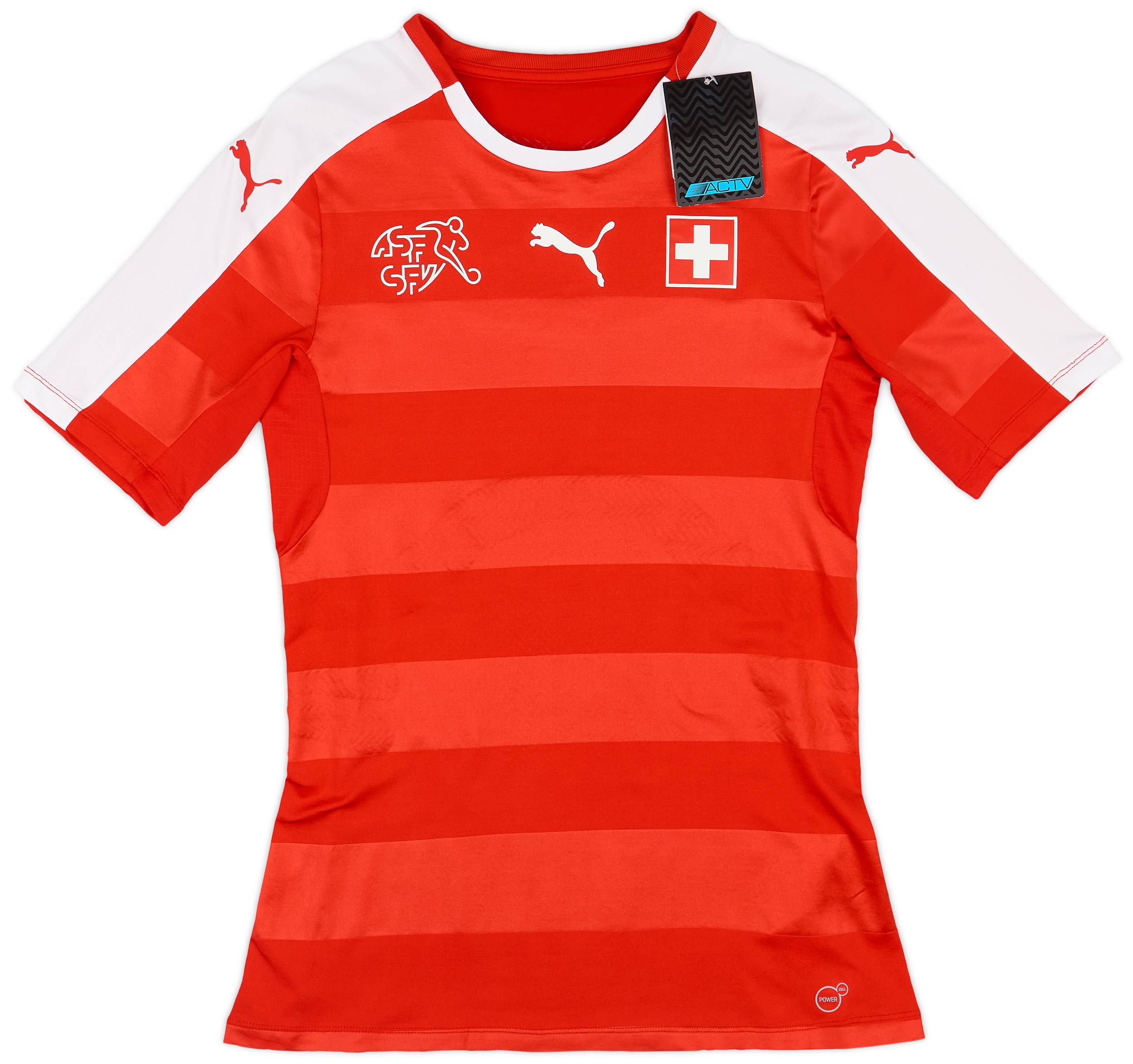 2016-17 Switzerland Player Issue (ACTV Fit) Home Shirt (M)