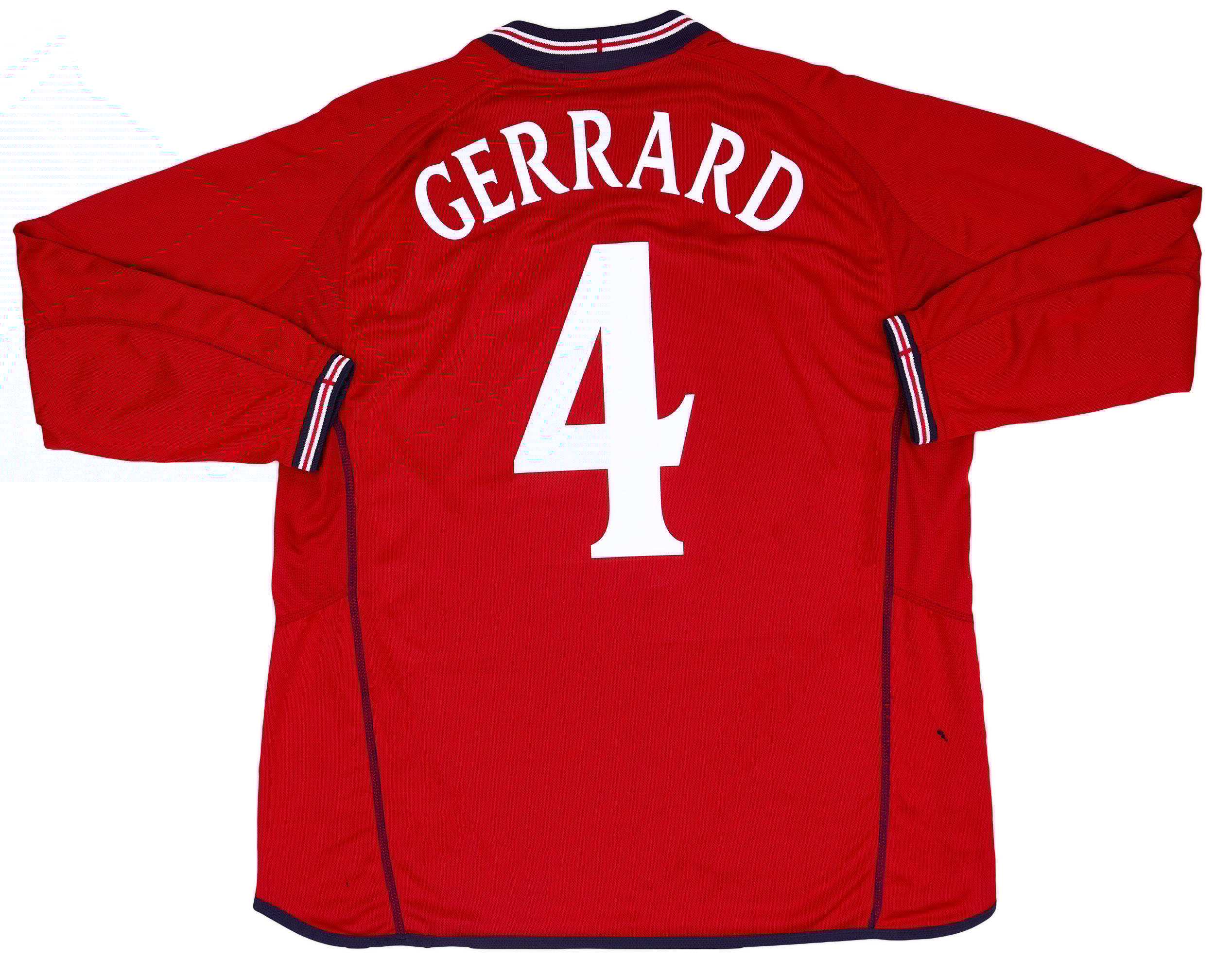 2002-04 England Away L/S Shirt Gerrard #4 - 5/10 - (XL)
