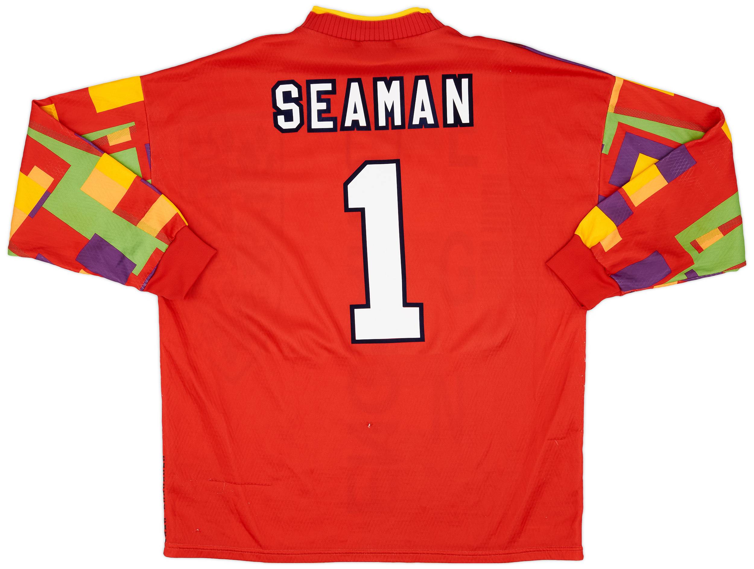 1995-96 England GK Shirt Seaman #1 - 8/10 - (XL)