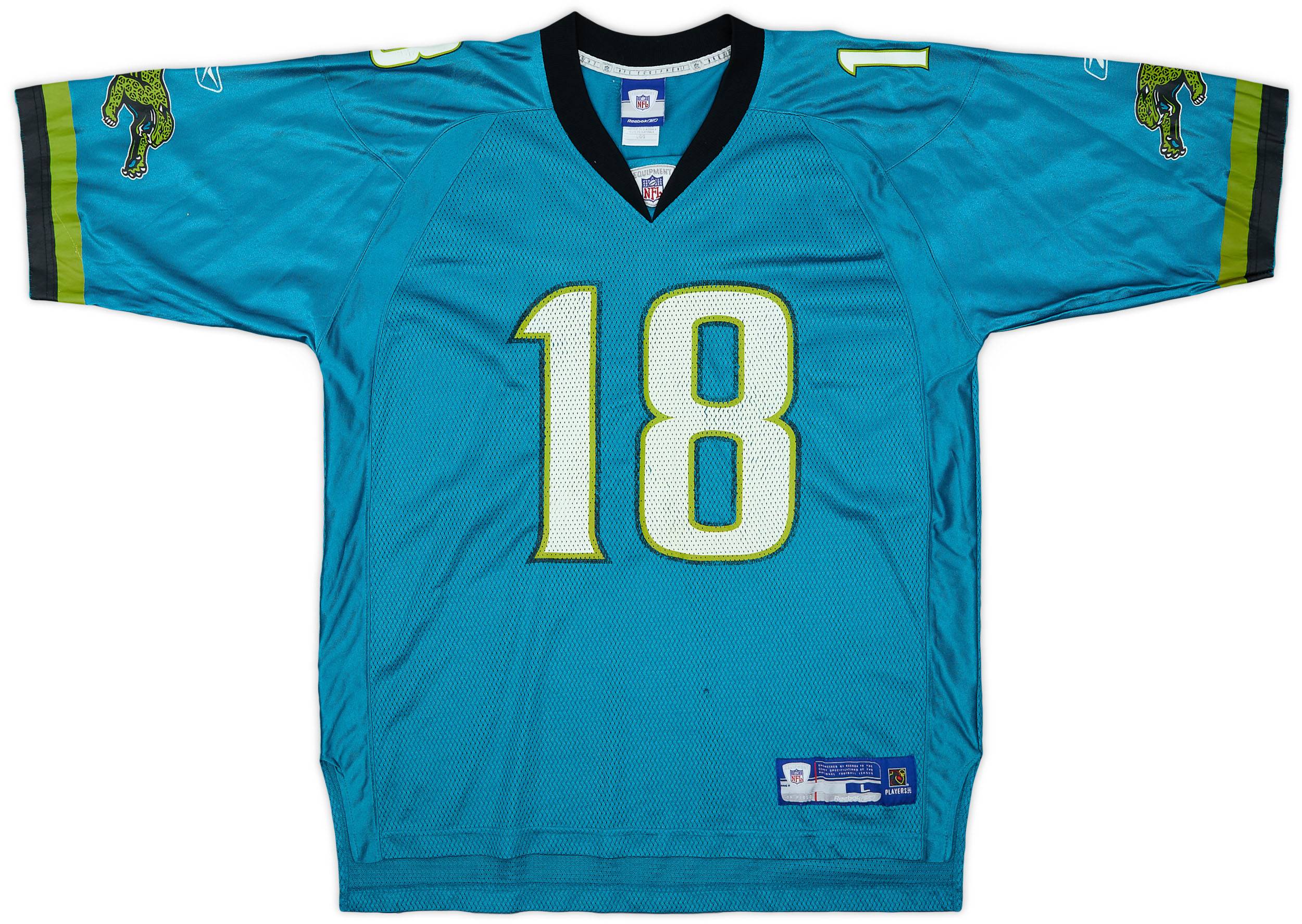 2005-06 Jacksonville Jaguars M.Jones #18 Reebok On Field Home Jersey - 3/10 - (L)