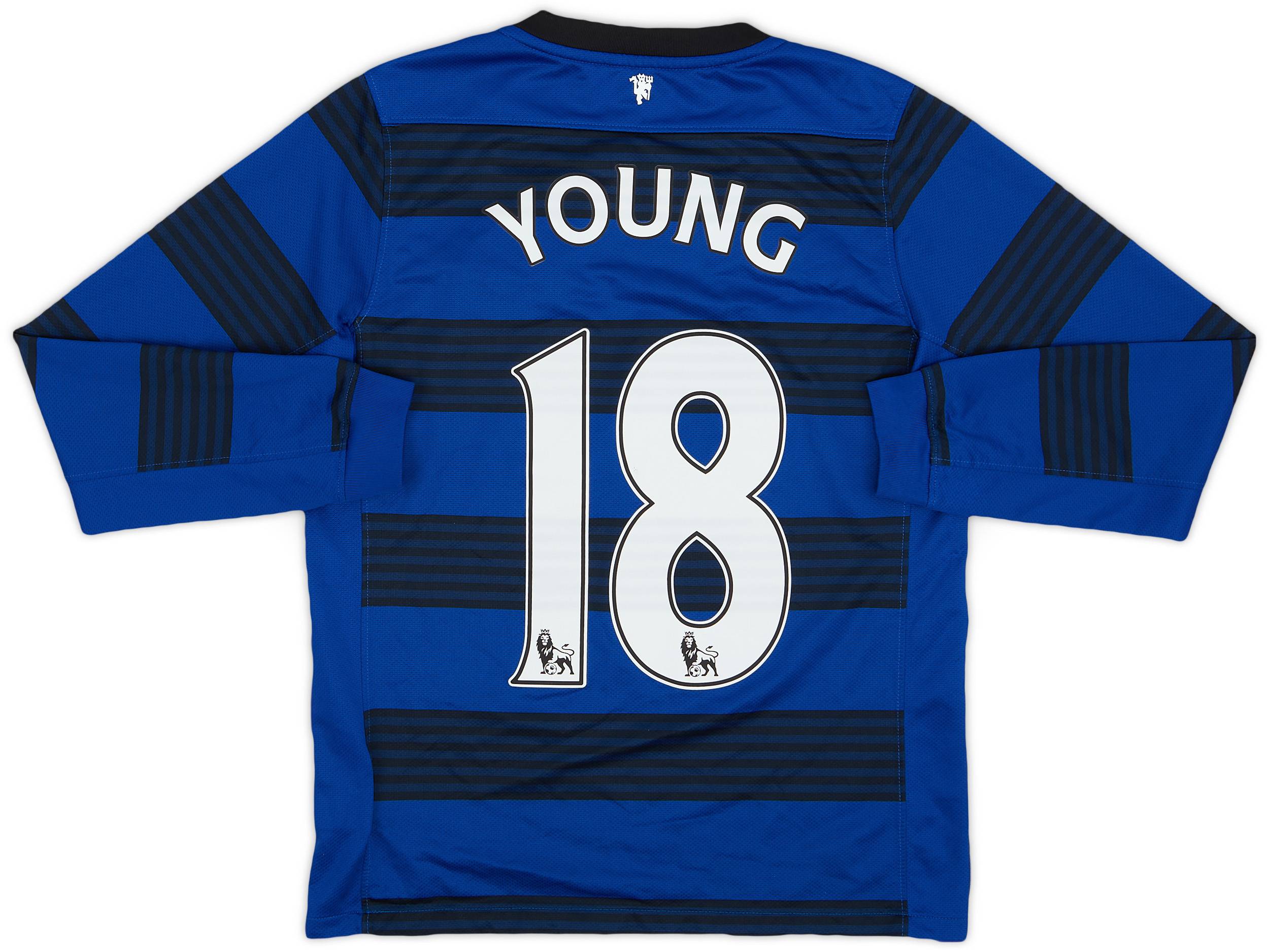 2011-13 Manchester United Away L/S Shirt Young #18 - 7/10 - (M.Boys)