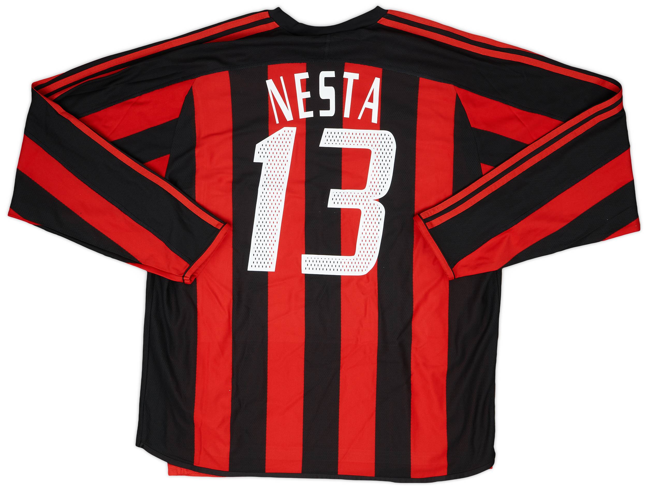 2003-04 AC Milan Player Issue Home L/S Shirt Nesta #13