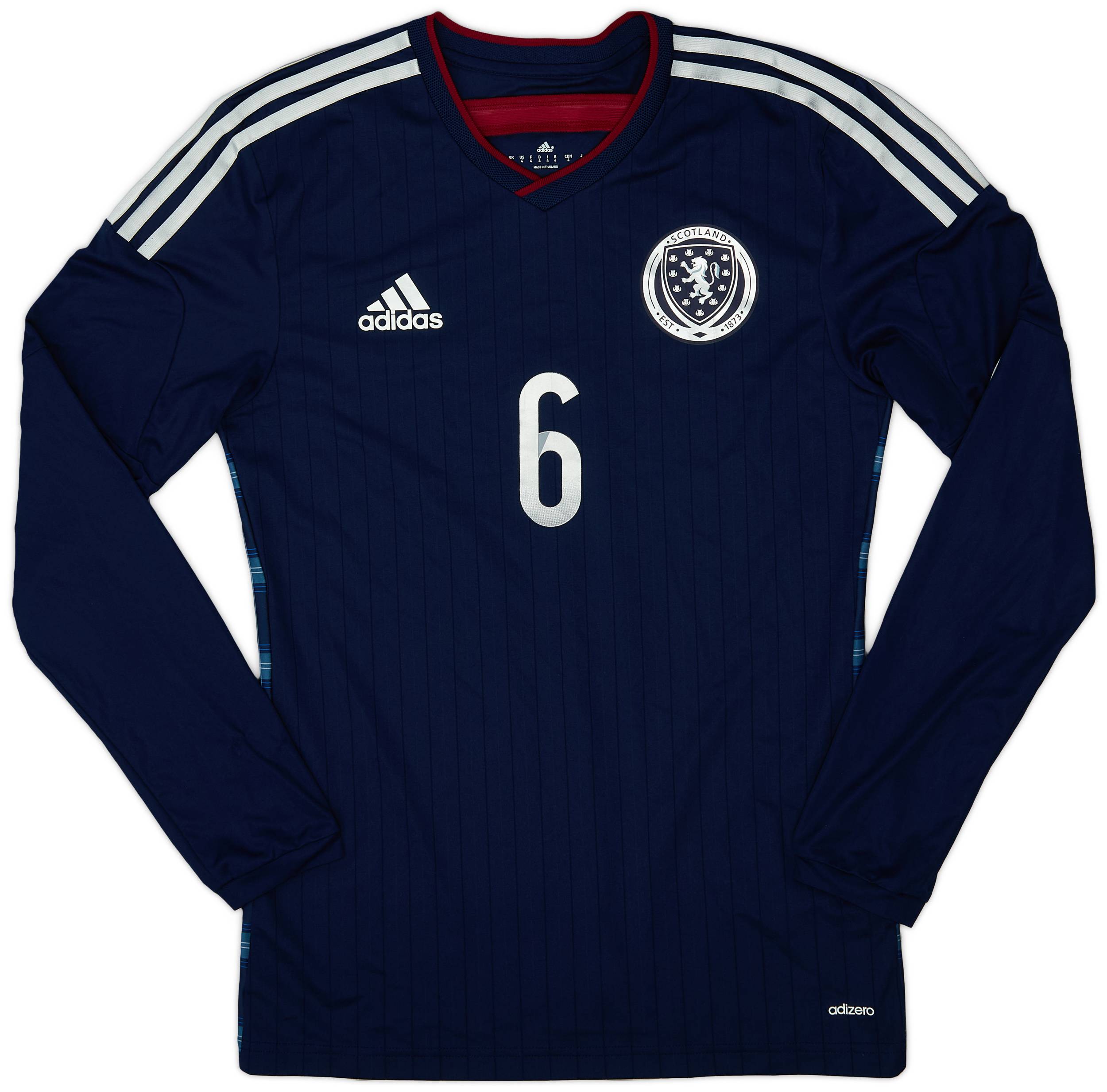 2014-15 Scotland Player Issue Home L/S Shirt #6 - 9/10 - (S)