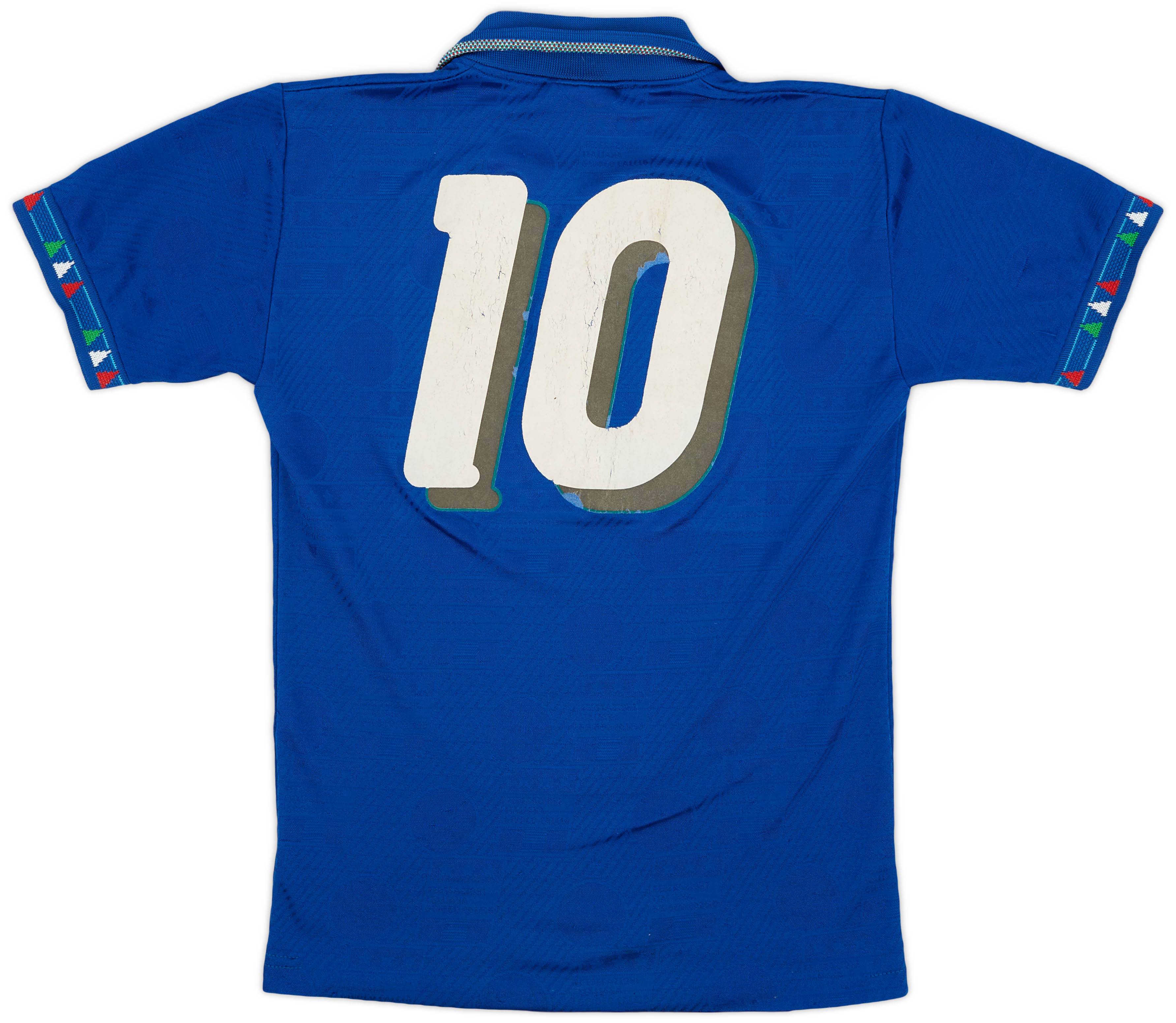 イタリア代表 1992-1993 ユニフォーム 1992-93 Italy Home Shirt #10 - 5/10 - (L.Boys)