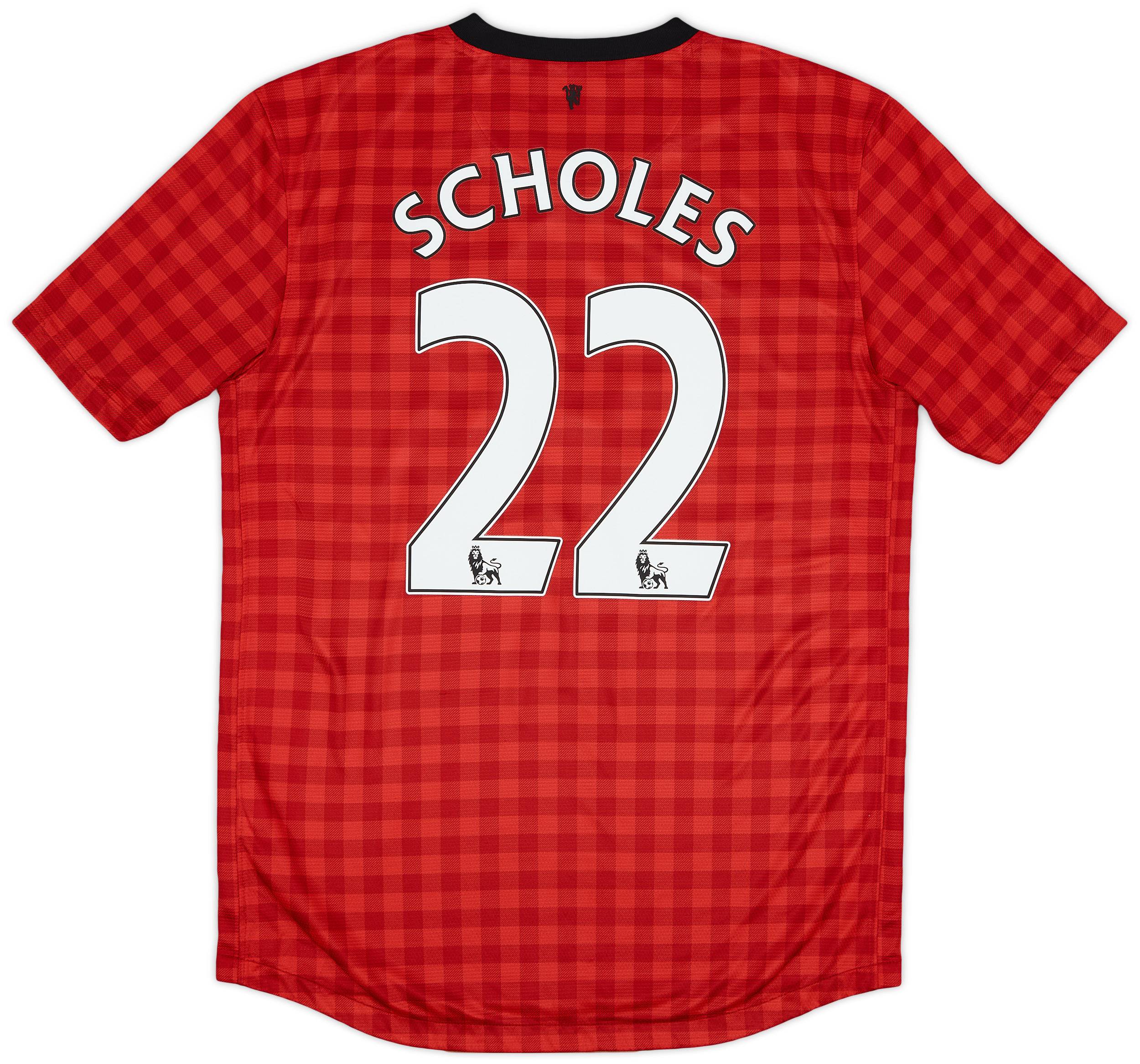 2012-13 Manchester United Home Shirt Scholes #22 - 7/10 - (M)