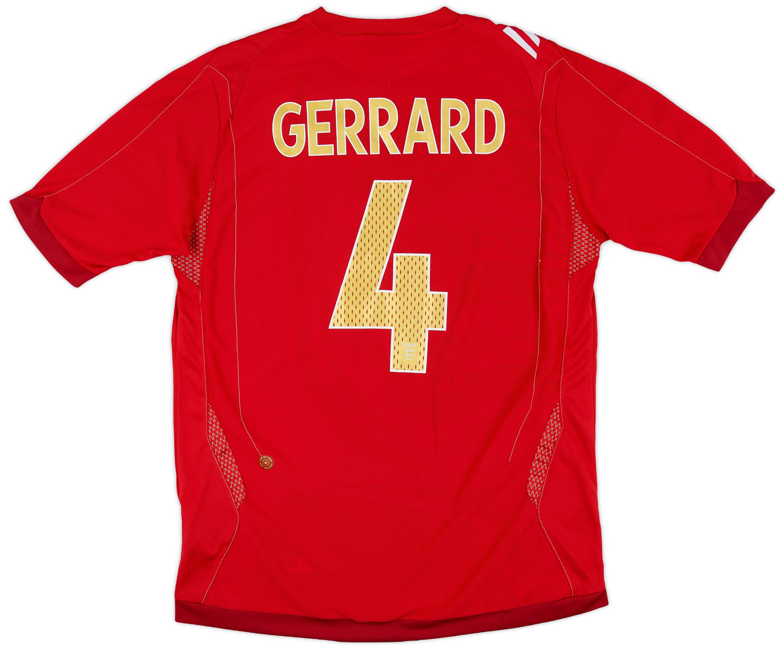 2006-08 England Away Shirt Gerrard #4 - 8/10 - (M)
