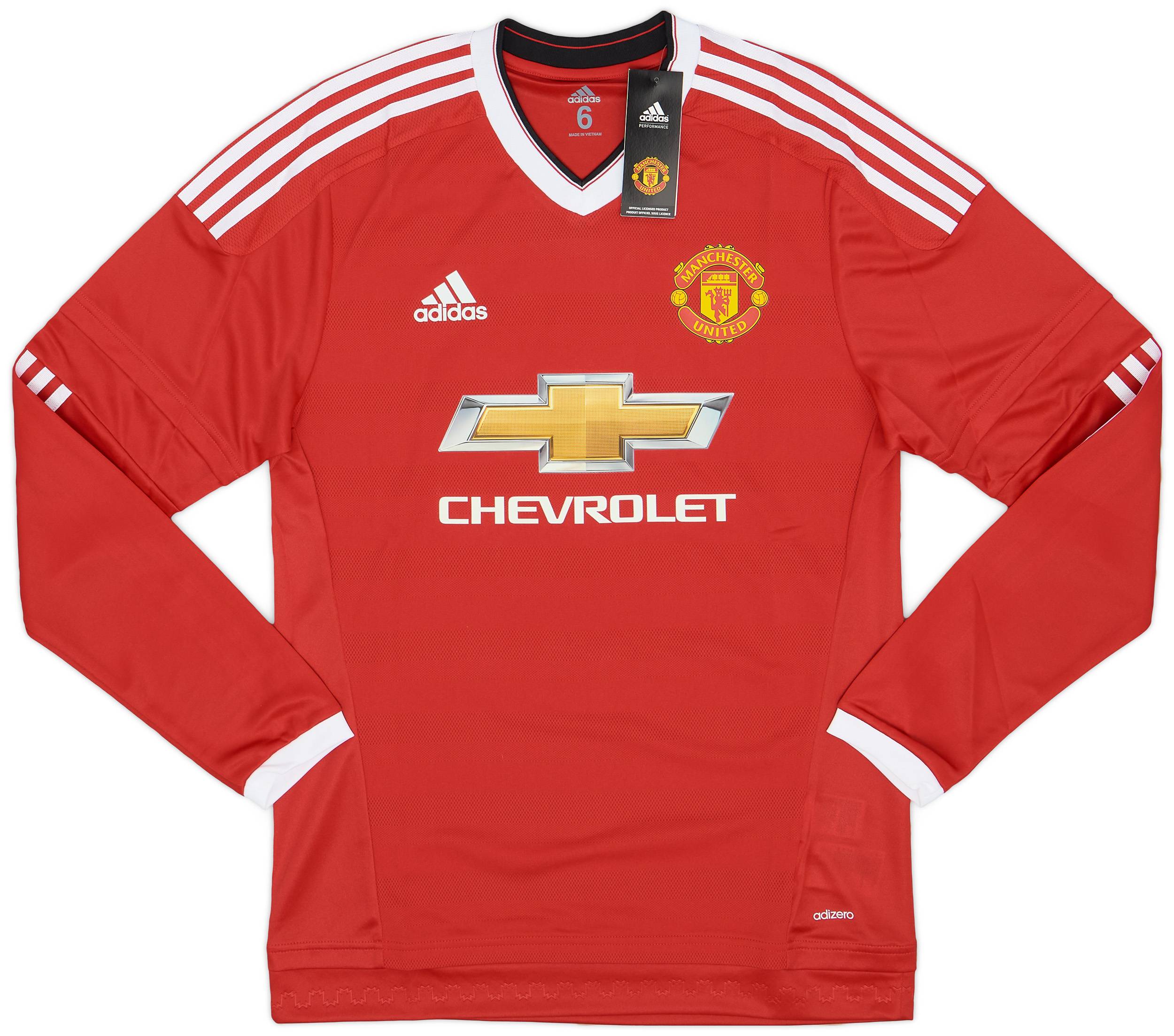 2015-16 Manchester United Player Issue Home L/S Shirt (M)