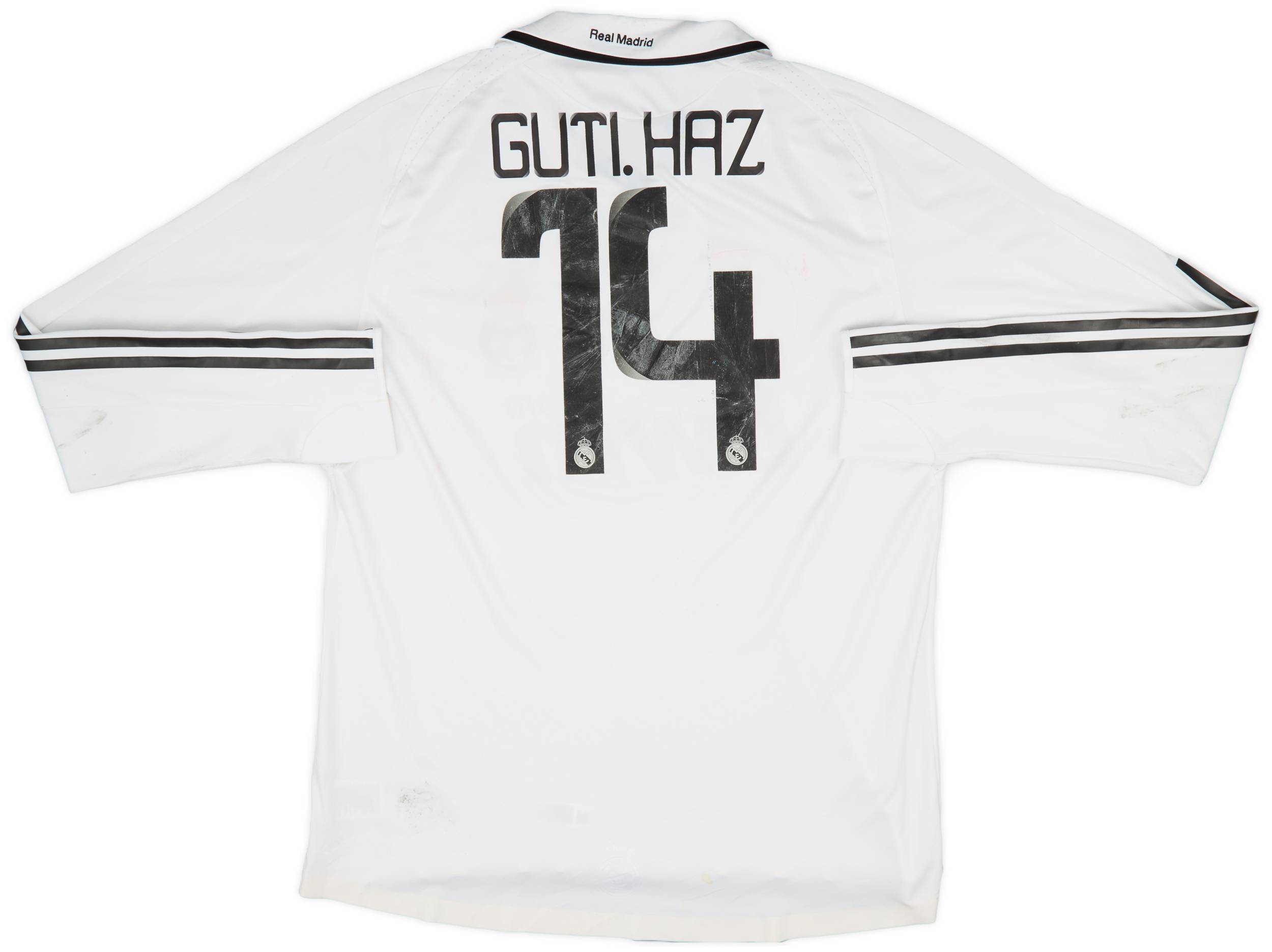 2008-09 Real Madrid Player Issue Home L/S Shirt Guti. Haz #14 - 4/10 - (XL)
