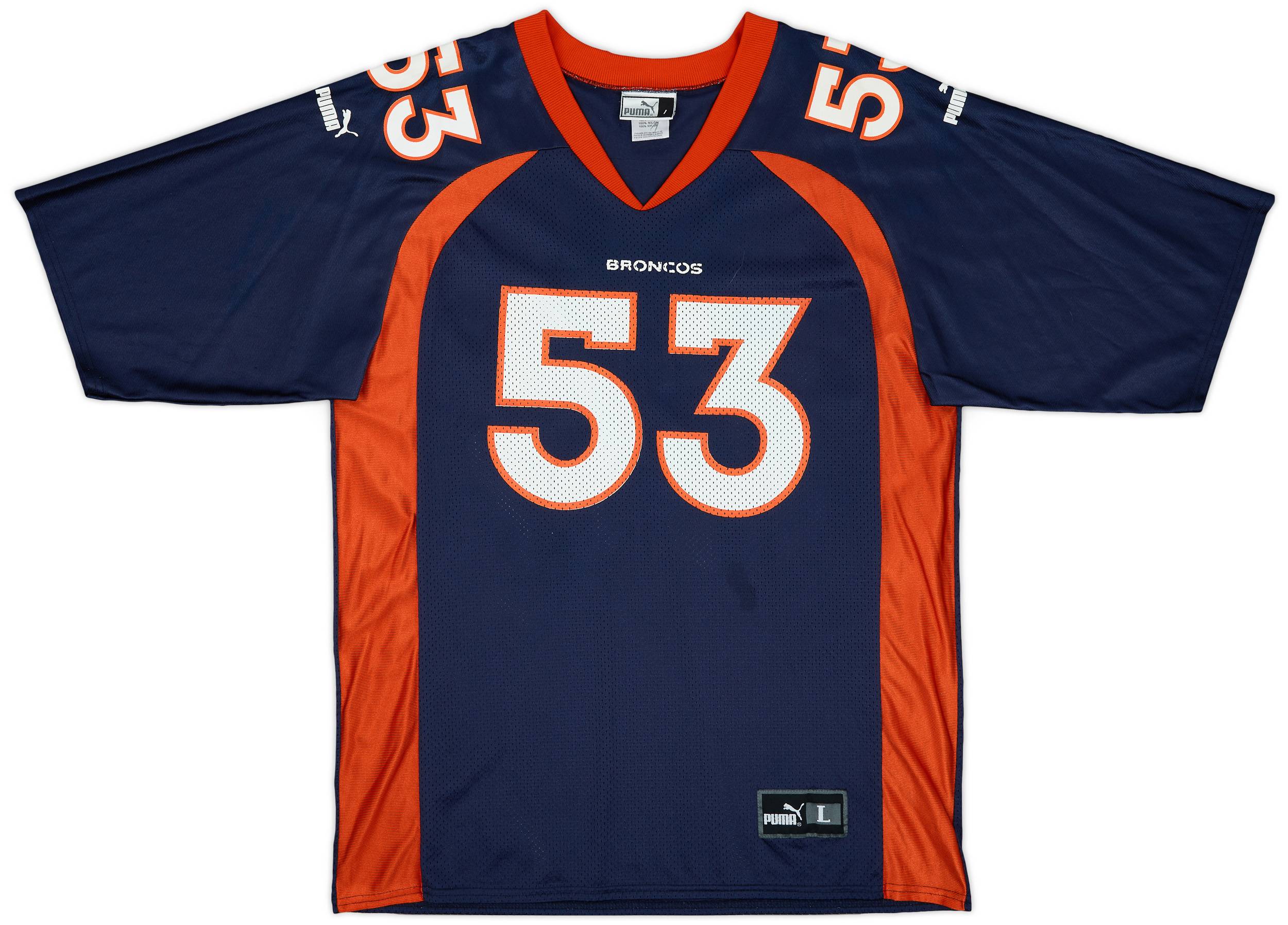 1998-01 Denver Broncos Romanowski #53 Puma Home Jersey - 8/10 - (L)