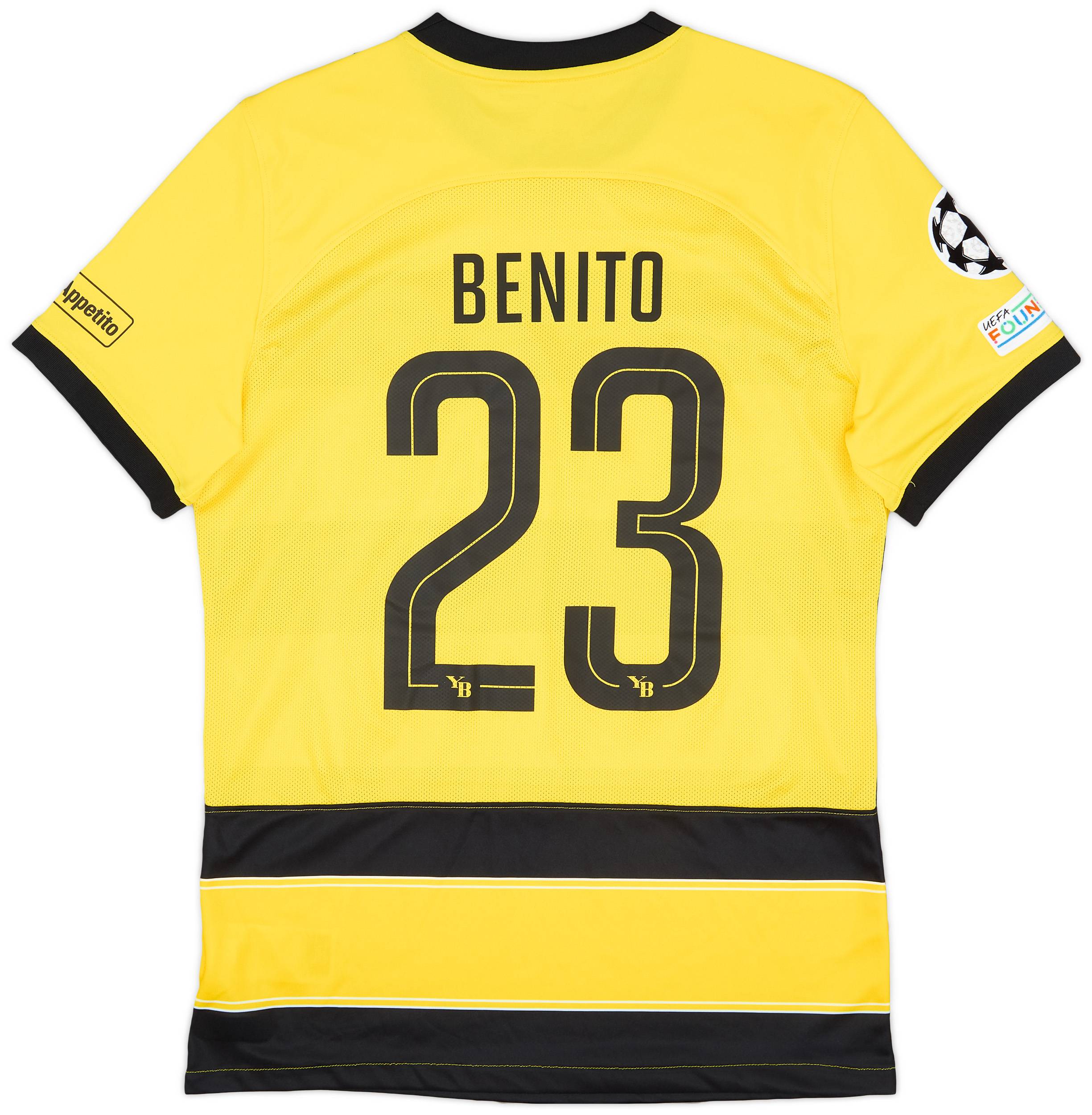 2023-24 Young Boys Match Issue Champions League Home Shirt Benito #23