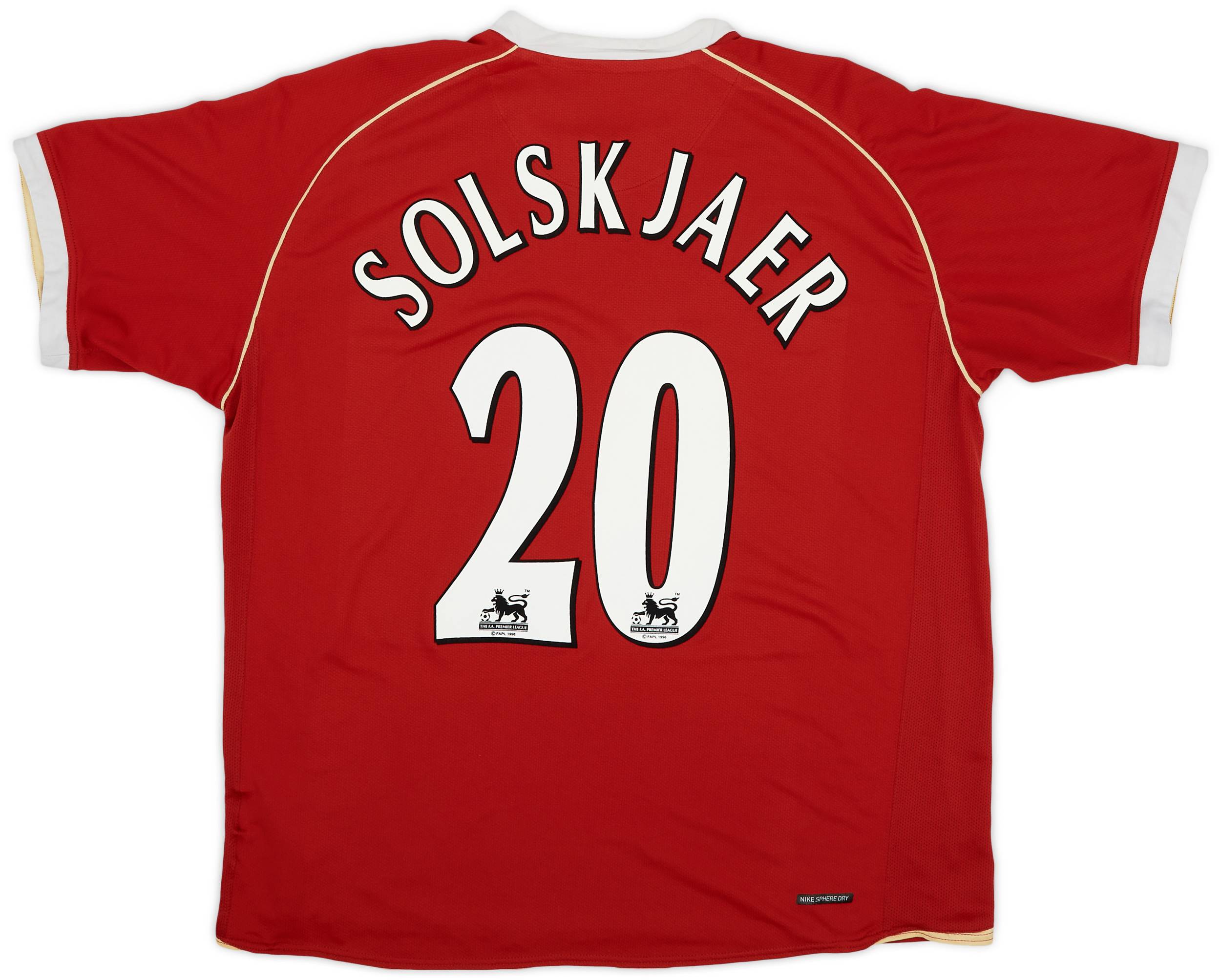 2006-07 Manchester United Home Shirt Solskjaer #20 - 8/10 - (XL)
