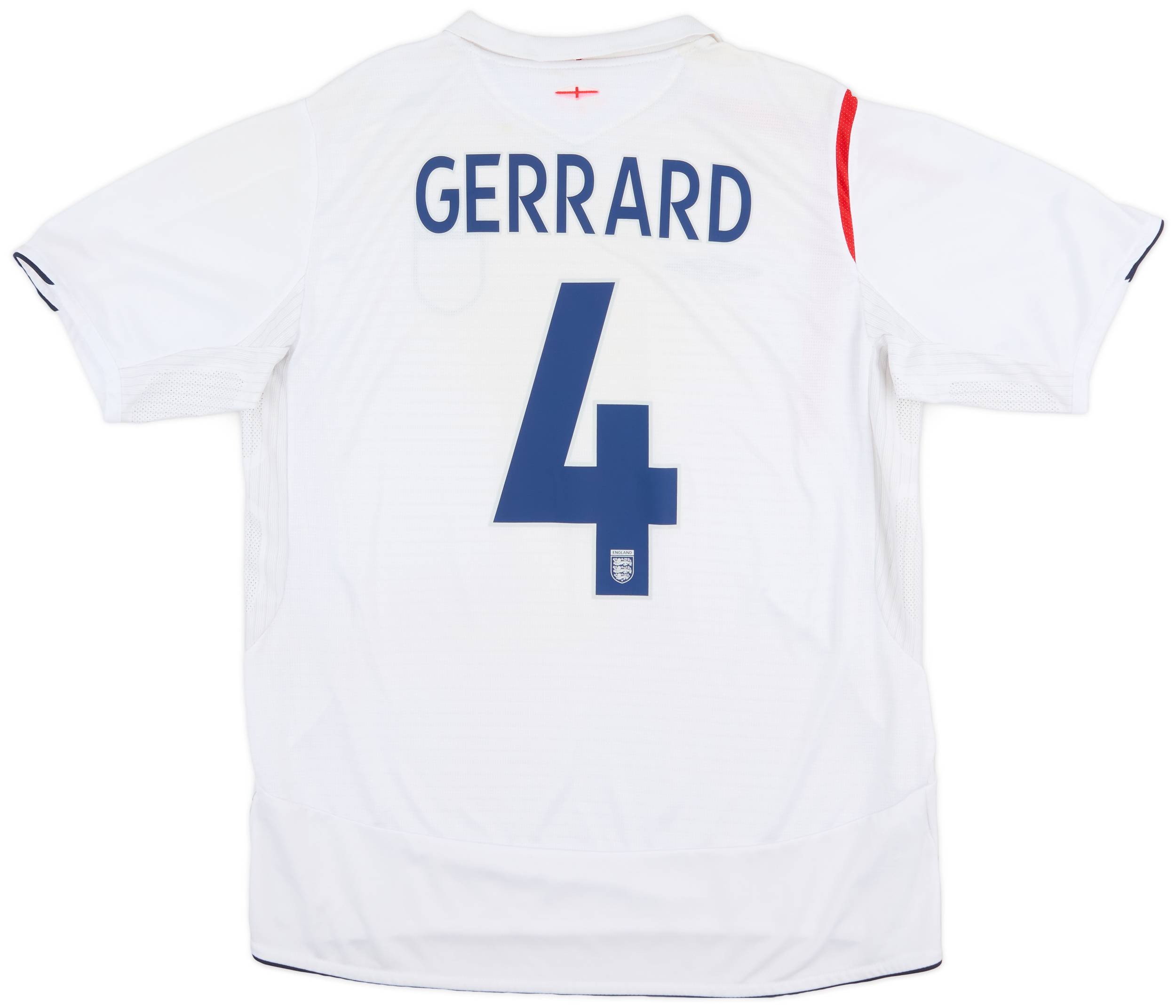 2005-07 England Home Shirt Gerrard #4 - 7/10 - (XL)