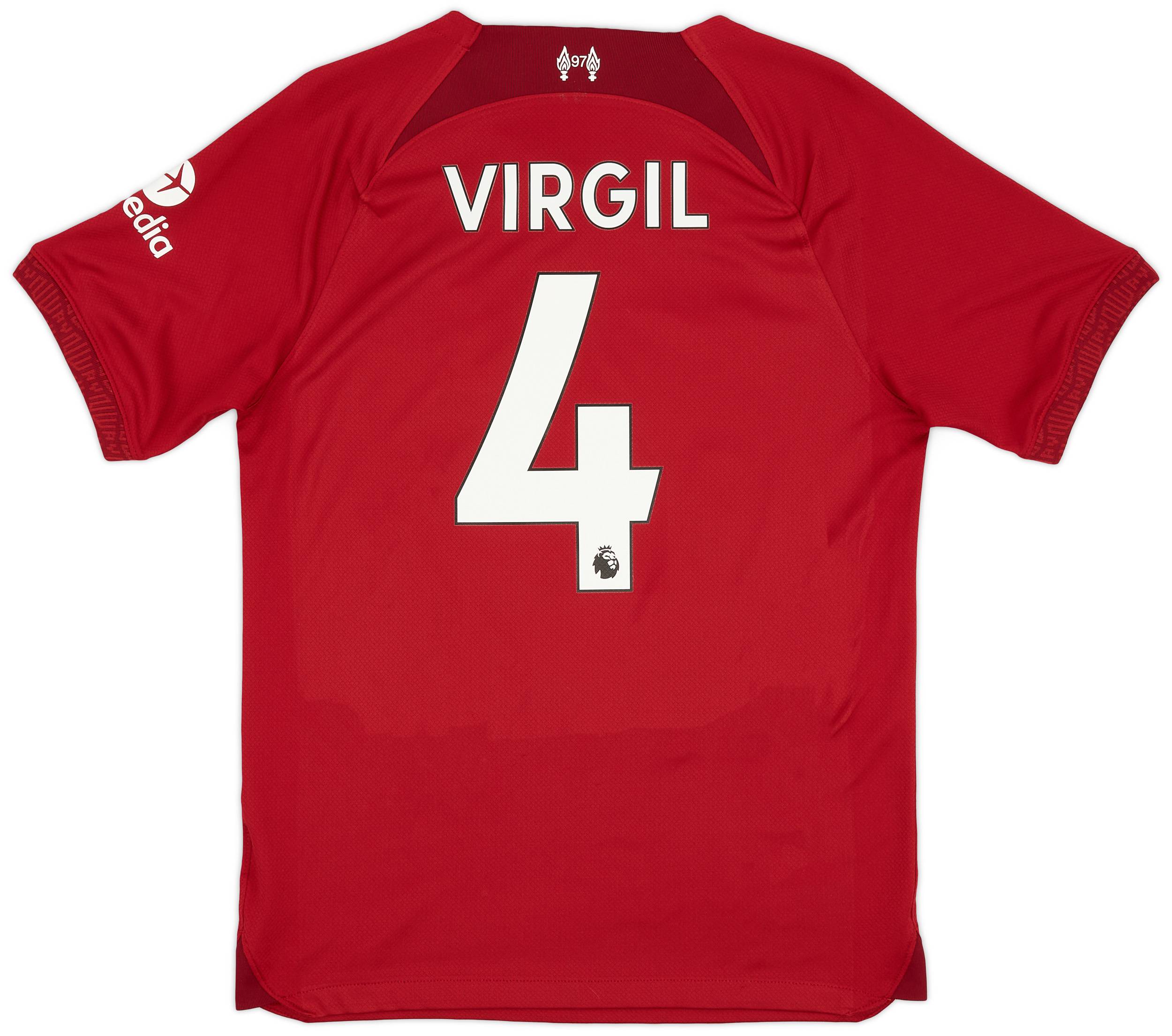 2022-23 Liverpool Home Shirt Virgil #4 - 8/10 - (S)
