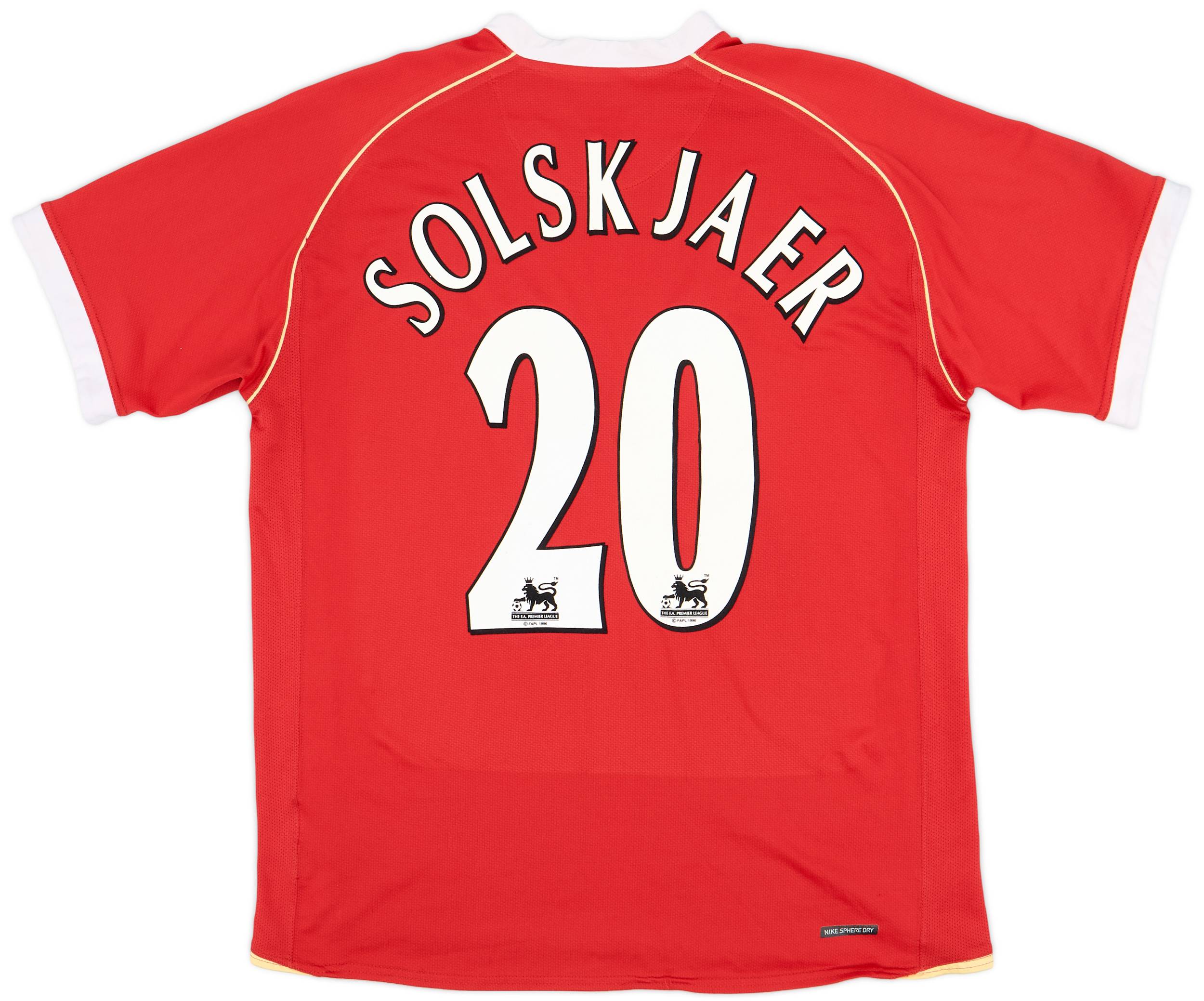 2006-07 Manchester United Home Shirt Solskjaer #20 - 7/10 - (L)