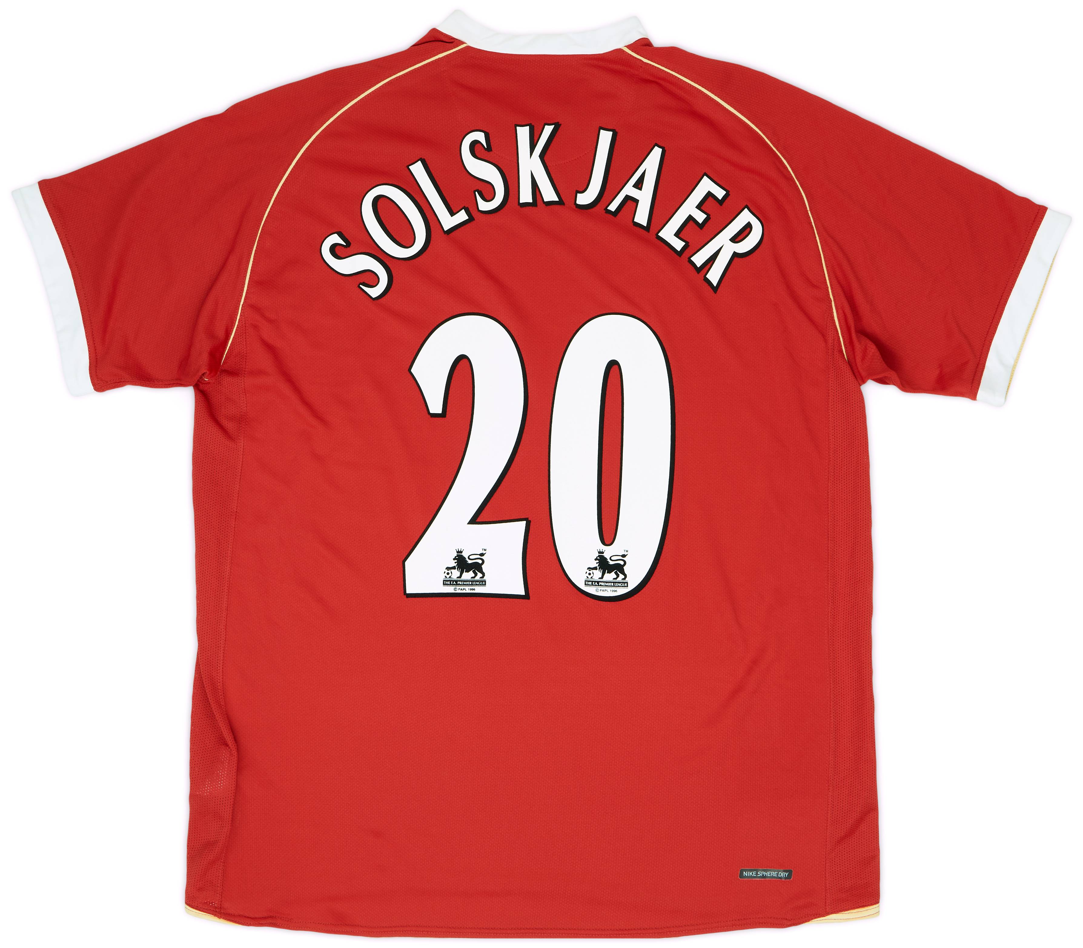 2006-07 Manchester United Home Shirt Solskjaer #20 (XL)