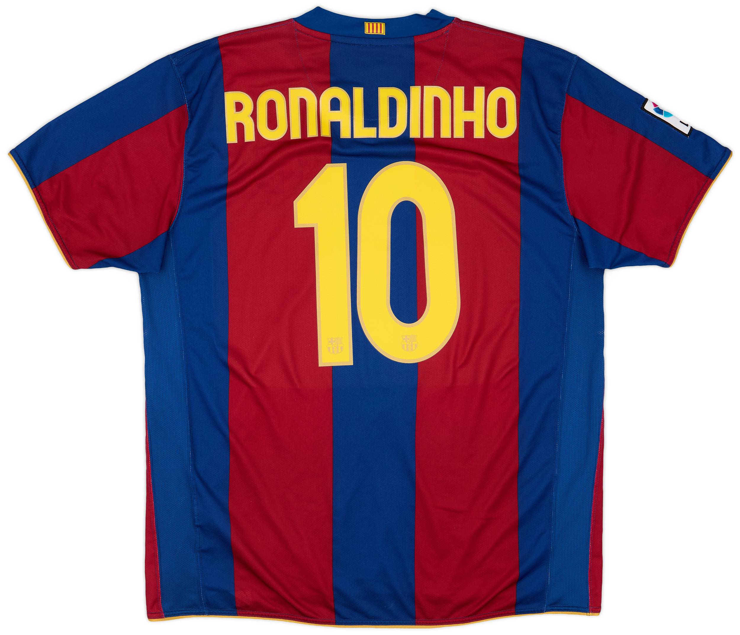 2007-08 Barcelona Home Shirt Ronaldinho #10 - 9/10 - (XL)