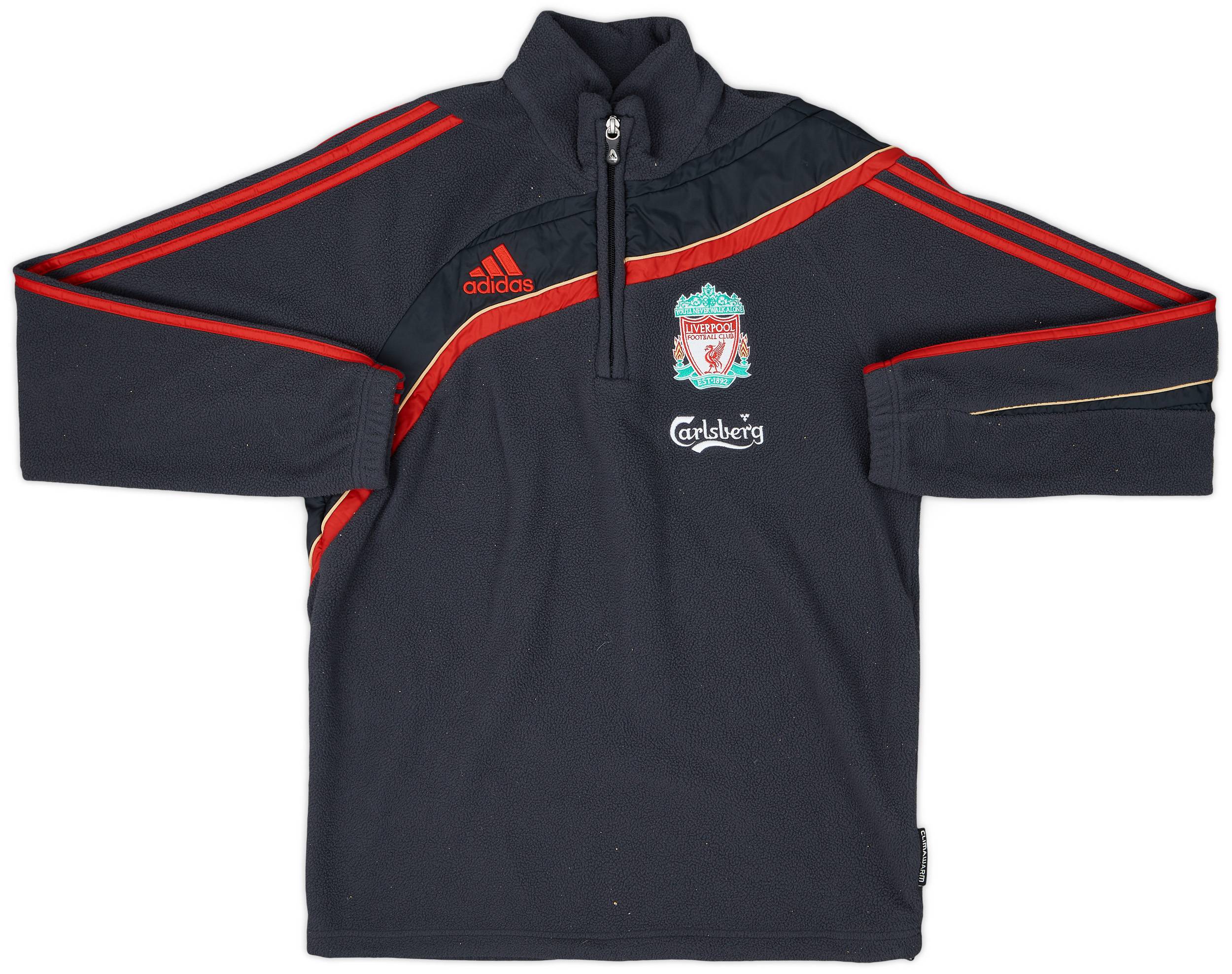 2009-10 Liverpool adidas 1/4 Zip Fleece Top - 9/10 - (S)