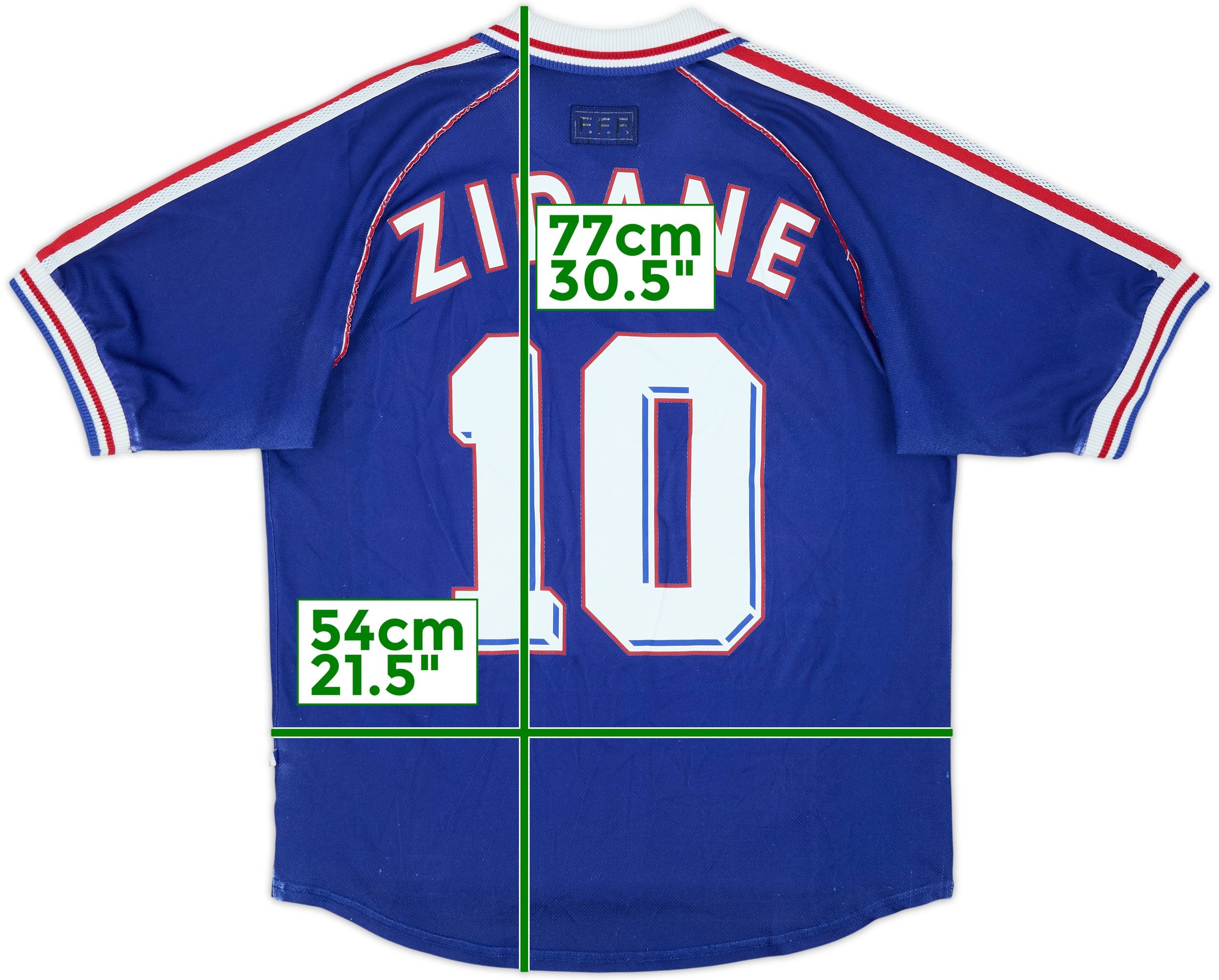 1998-00 France Home Shirt Zidane #10 - 6/10 - (L)