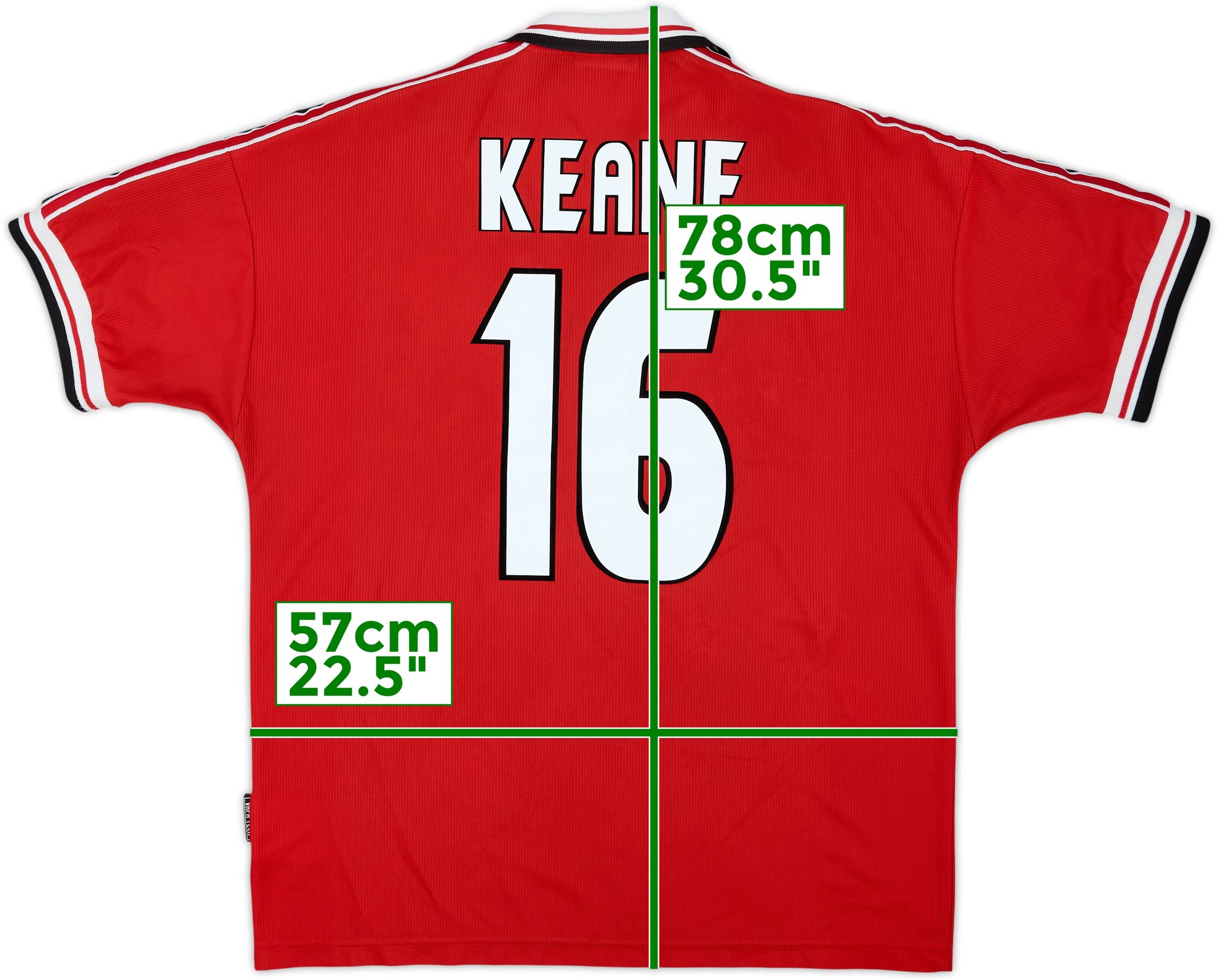 1998-00 Manchester United Home Shirt Keane #16 - 6/10 - (L)