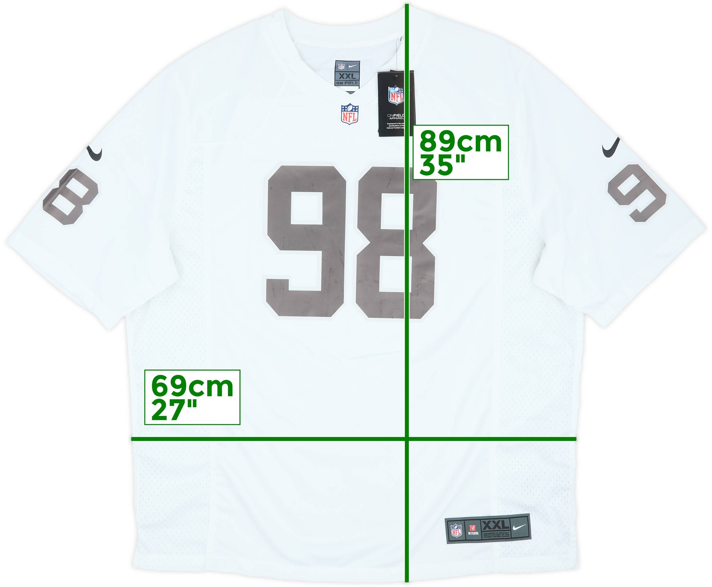 RAIDERS CROSBY 98 ウニフォーム M 2020-25 Las Vegas Raiders Crosby #98 Nike Game Away Jersey (XXL)