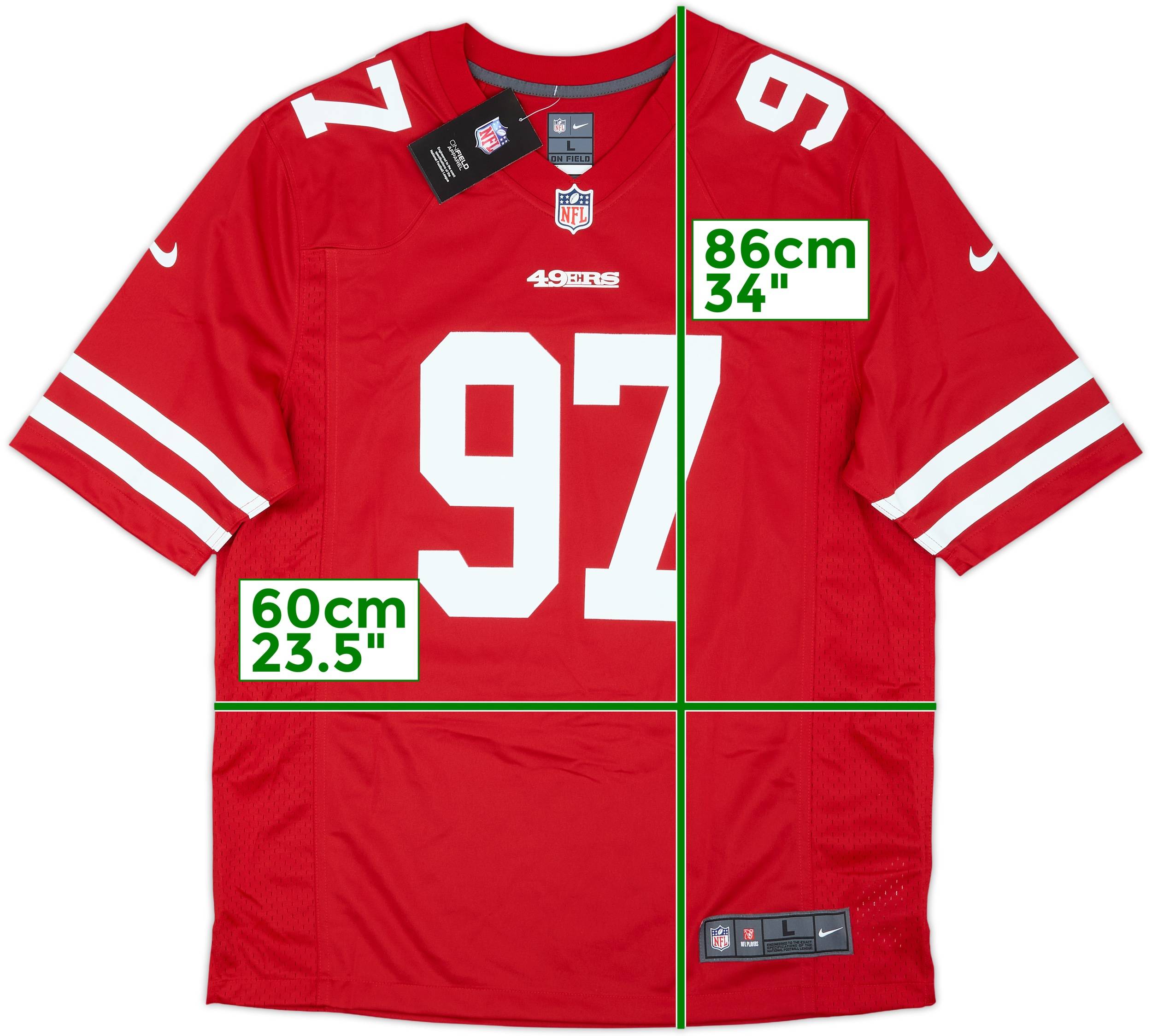 2019-21 San Francisco 49ers Bosa #97 Nike Game Home Jersey (L)