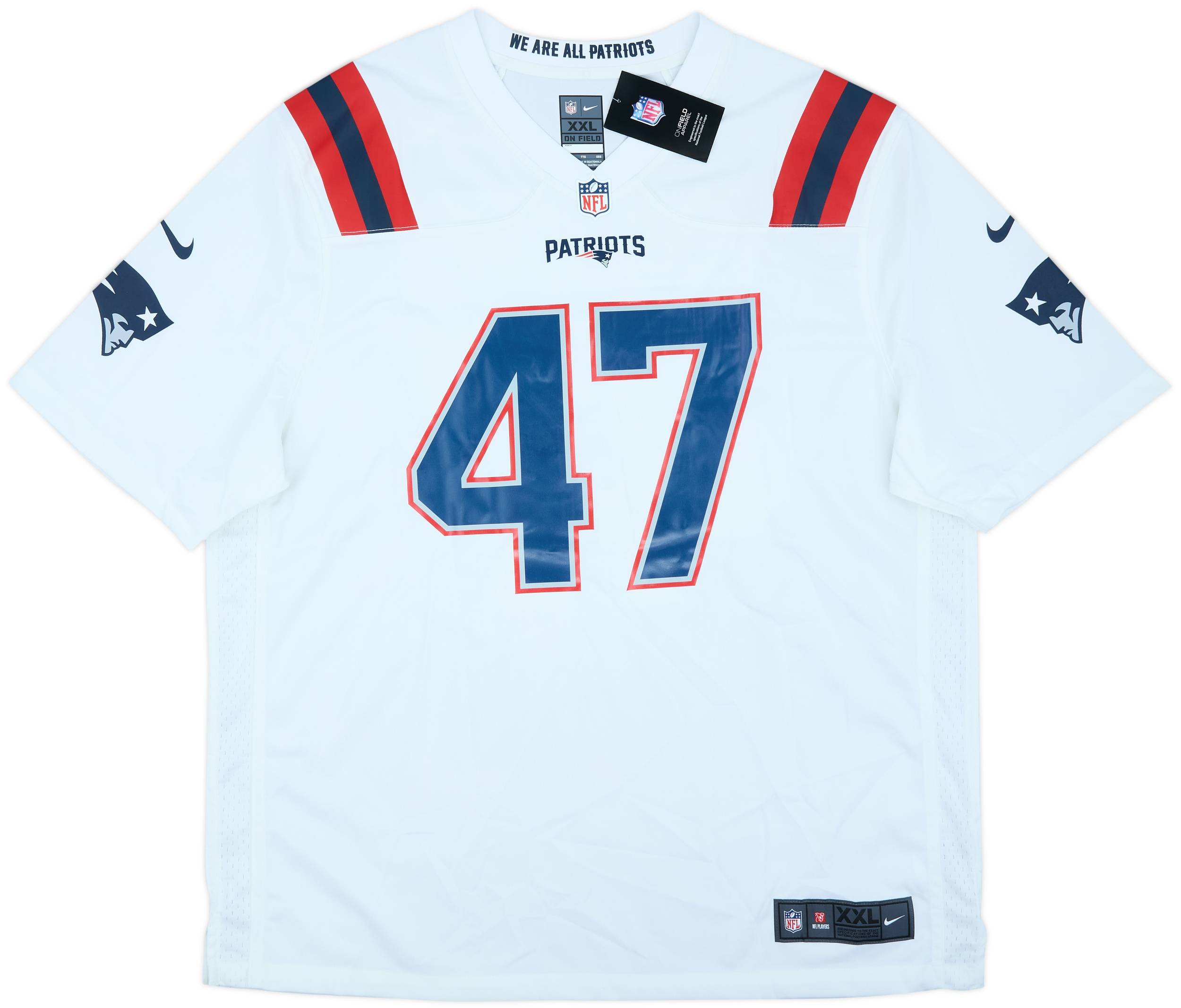 2020-21 New England Patriots Johnson #47 Nike Game Away Jersey (XXL)