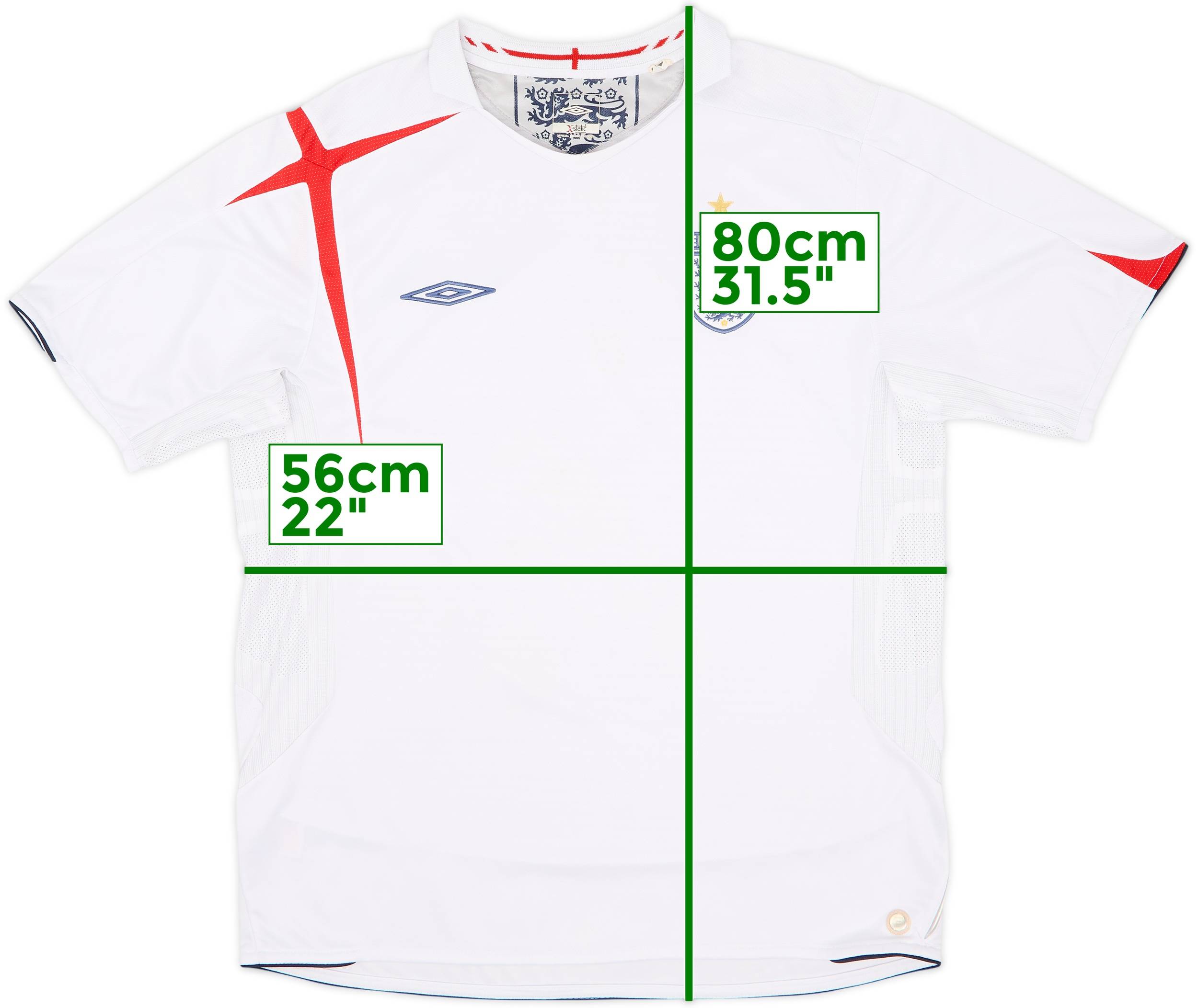 2005-07 England Home Shirt - 5/10 - (XL)