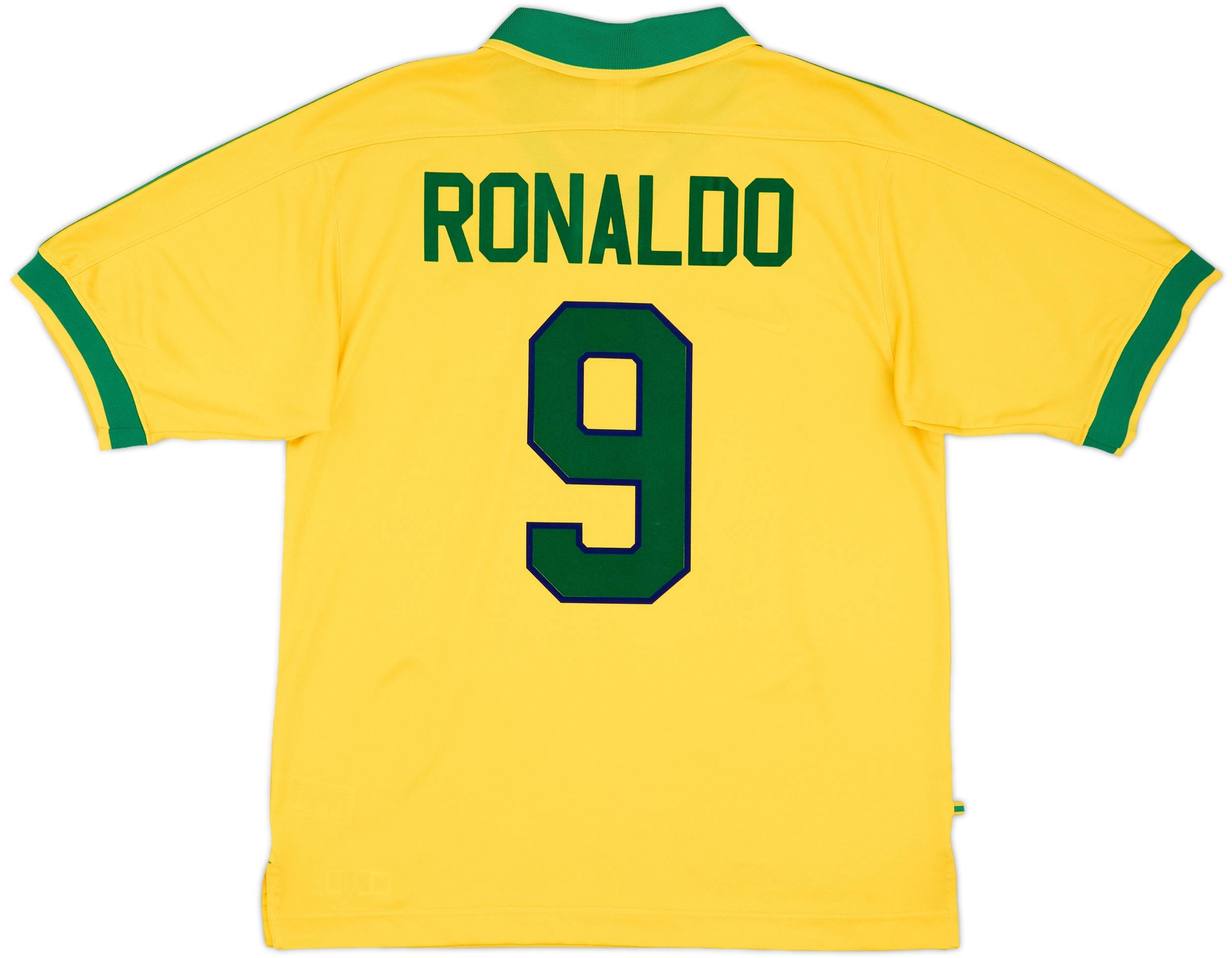 1997-98 Brazil Home Shirt Ronaldo #9 - 9/10 - (L)