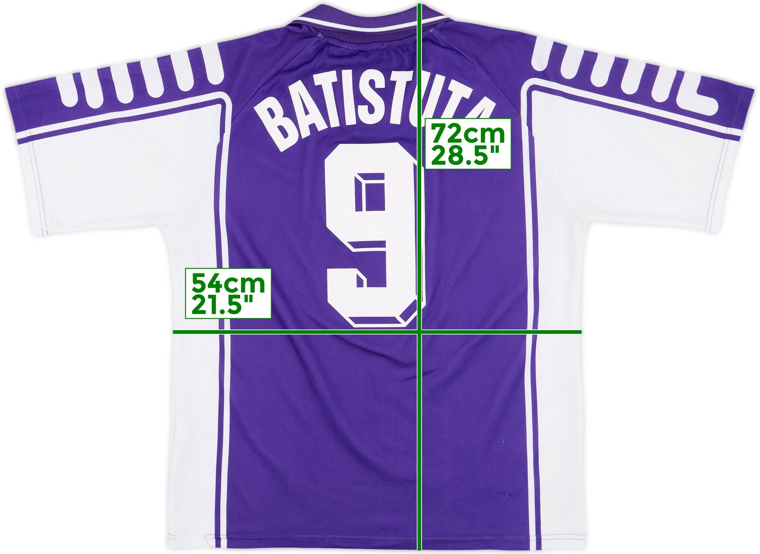 1999-00 Fiorentina Home Shirt Batistuta #9 - 7/10 - (L)