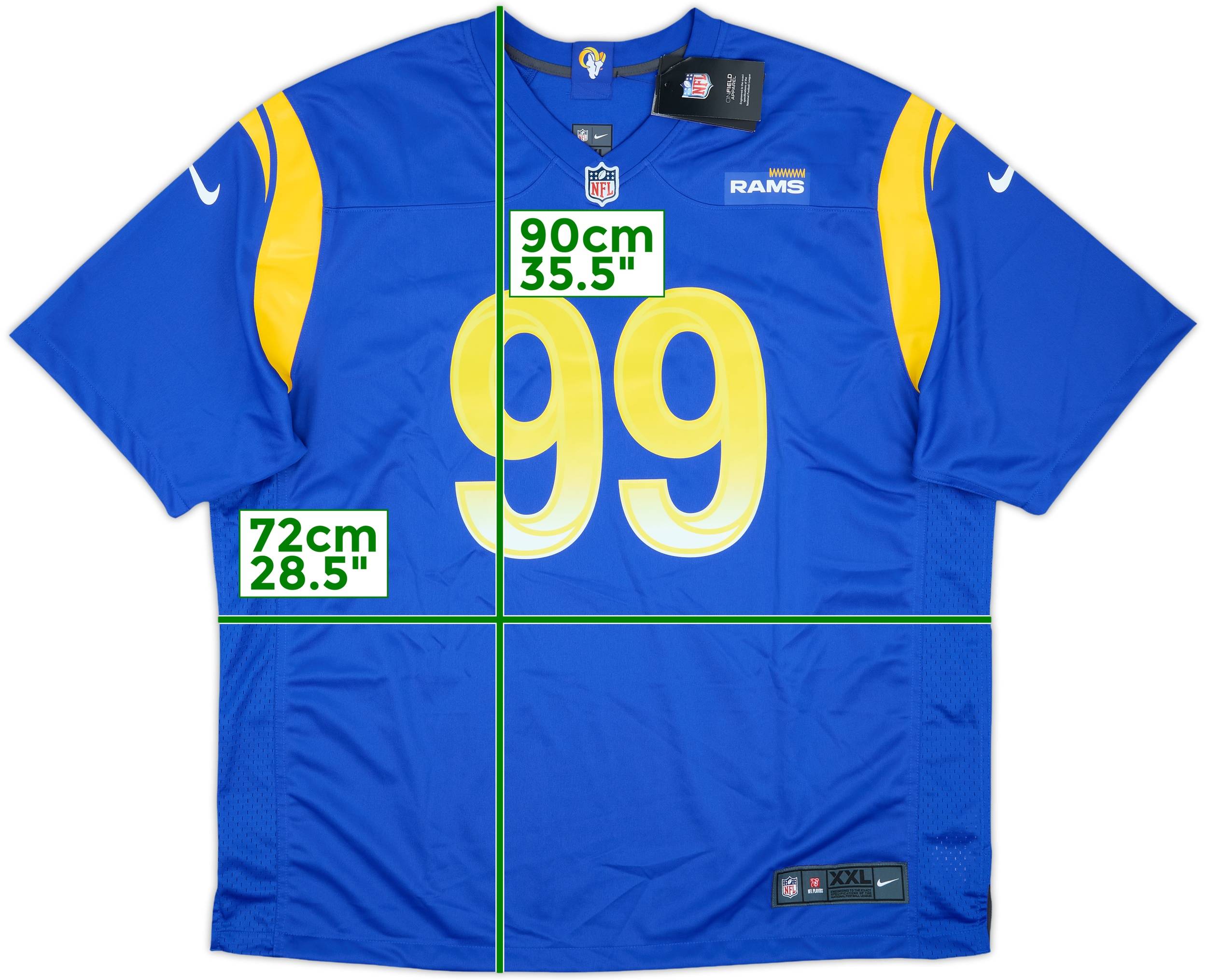 【新品タグ付】ロサンゼルス・ラムズ ドナルド 99 ユニフォーム M　ナイキ 2020-23 LA Rams Donald #99 Nike Game Home Jersey (XXL)