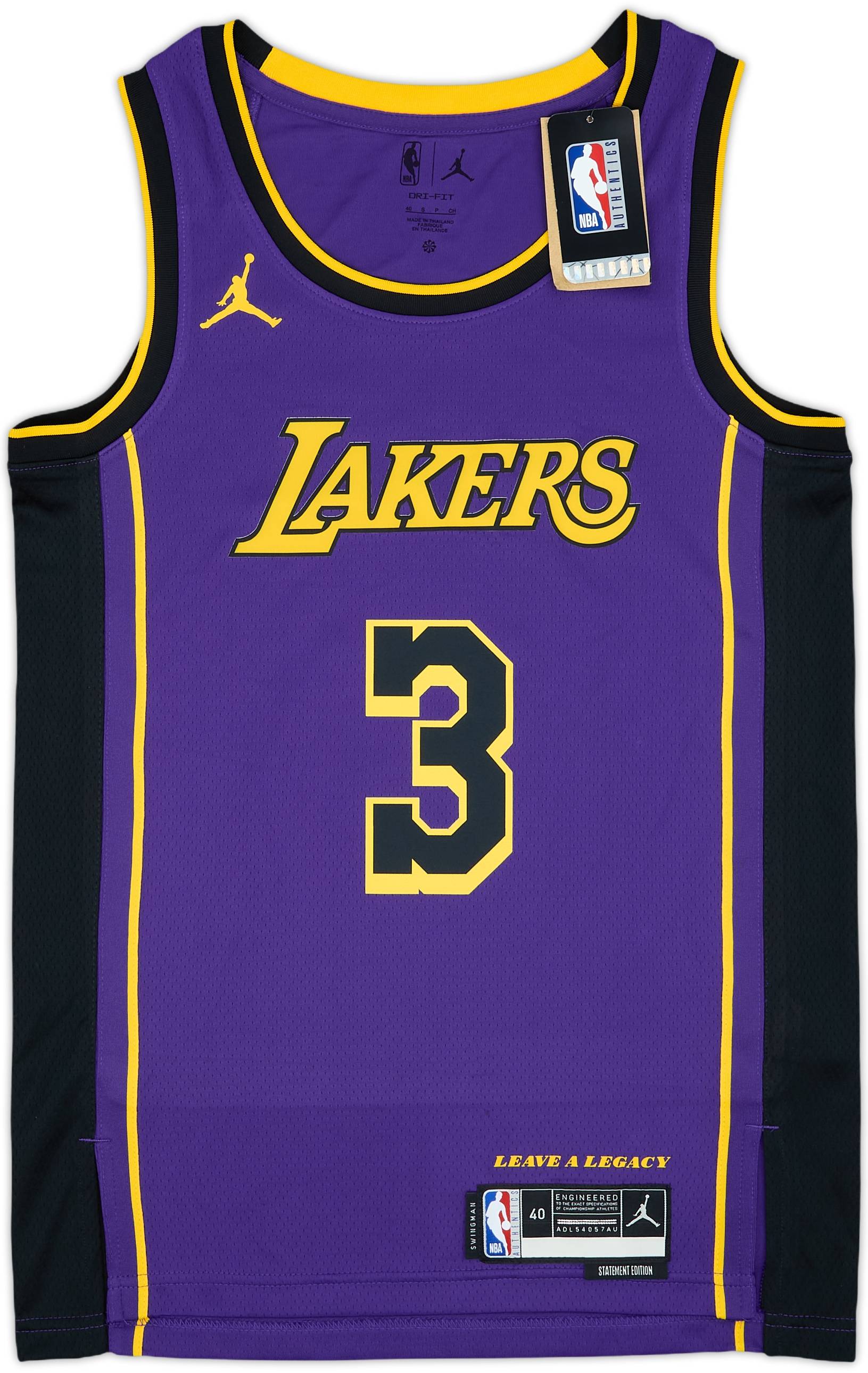 2022-25 LA Lakers Davis #3 Jordan Swingman Alternate Jersey (S)