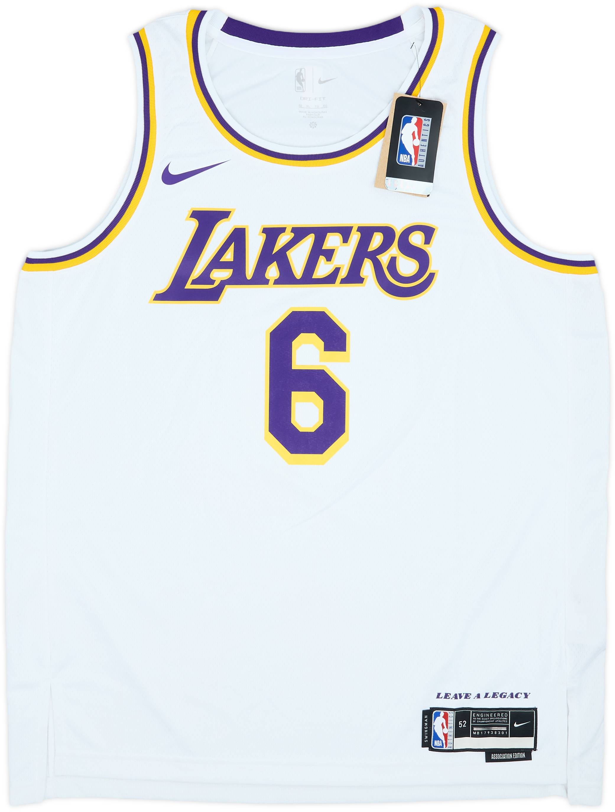 新品未使用・Nike Lakers James 6 ユニフォーム Mサイズ 2021-23 LA Lakers James #6 Nike Swingman Home Jersey (XL)
