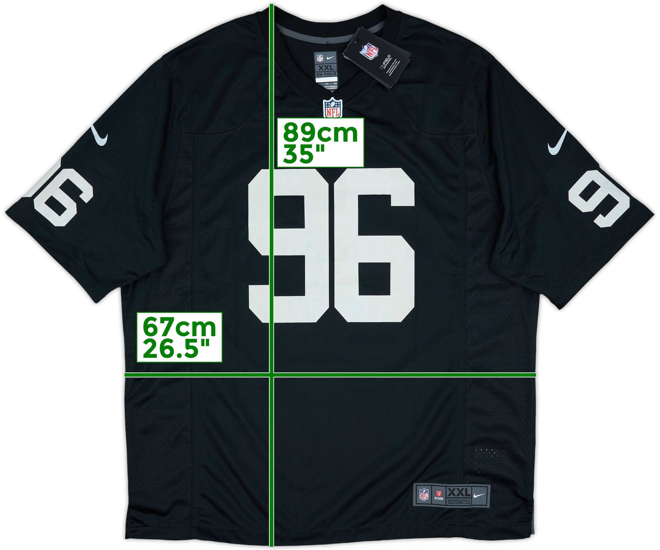 2020-22 Las Vegas Raiders Ferrell #96 Nike Game Home Jersey (XXL)