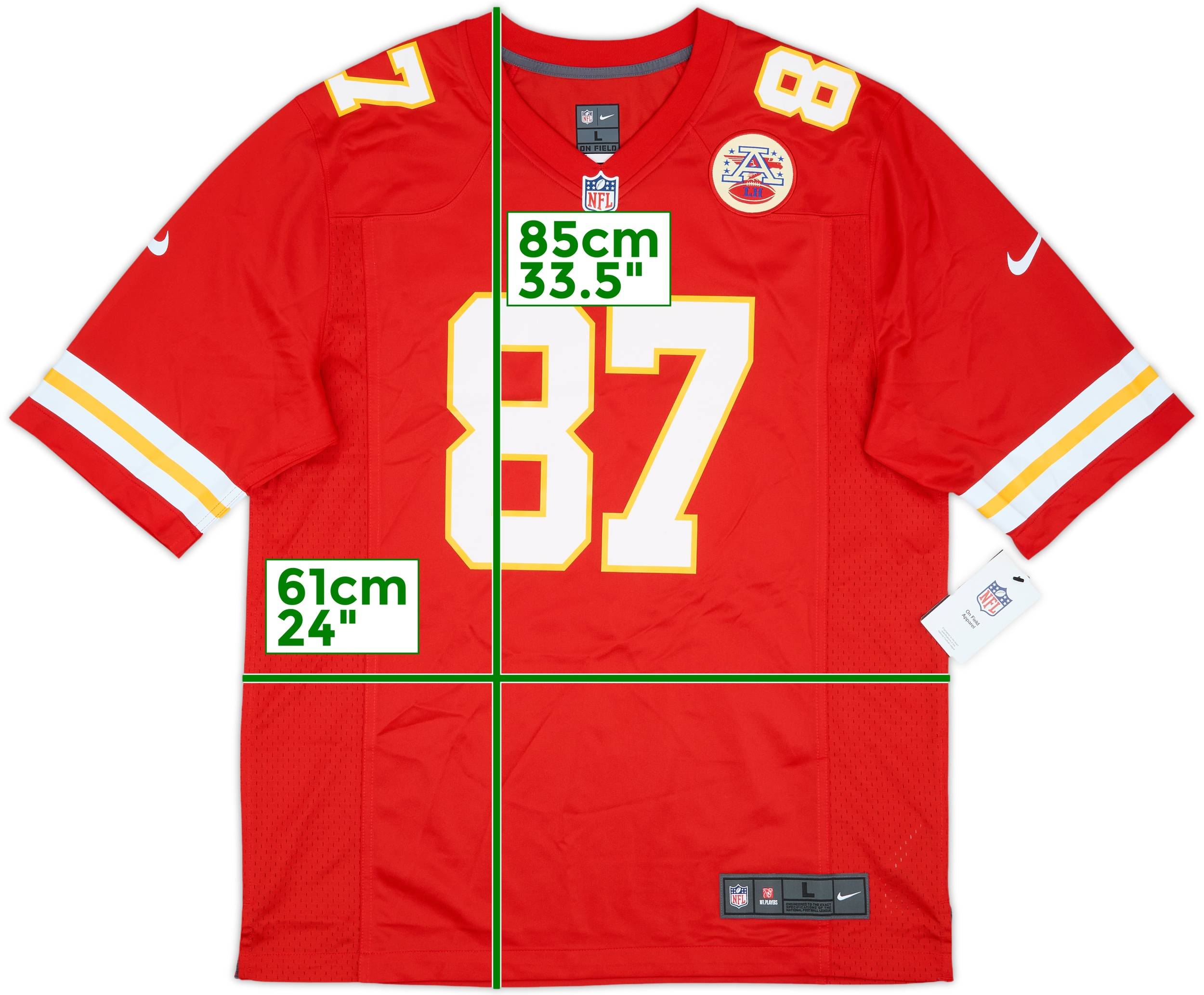 2013-25 Kansas City Chiefs Kelce #87 Nike Game Home Jersey (L)