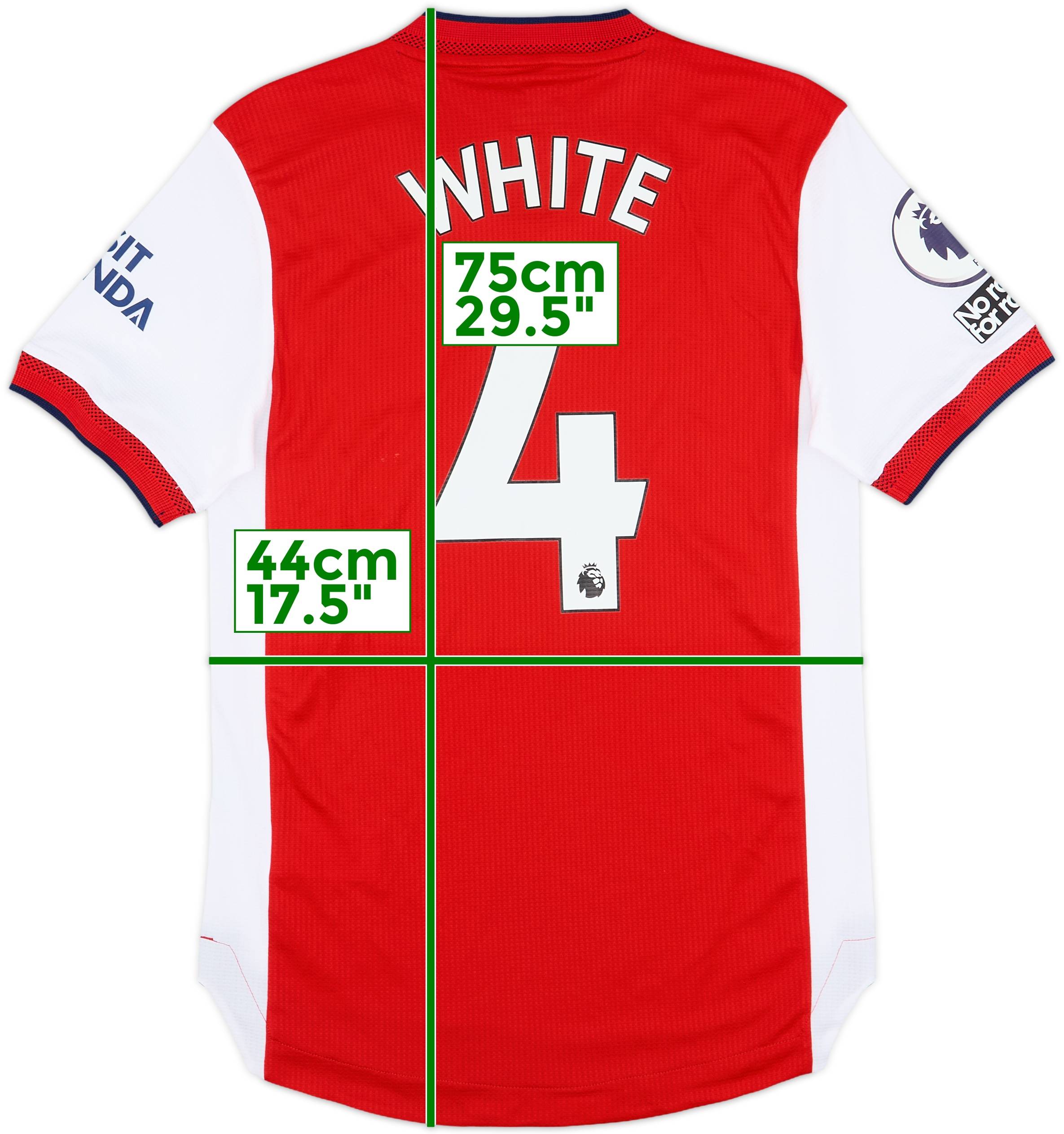 2021-22 Arsenal Authentic Home Shirt White #4 - 8/10 - (XS)