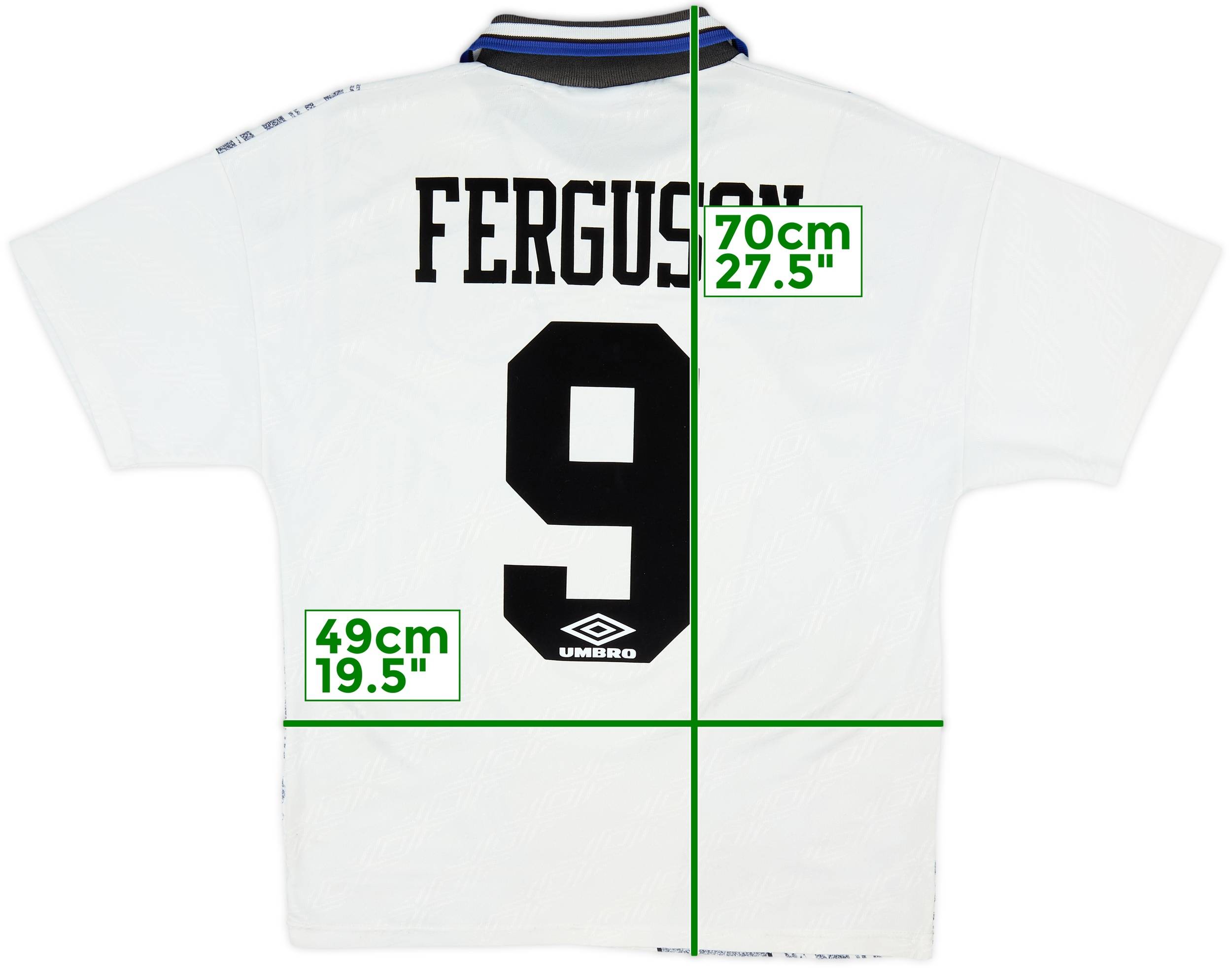 ウェア 95 AWAY UMBRO Everton FC #10 M 1994-95 Everton Away Shirt Ferguson #9 - 5/10 - (M)